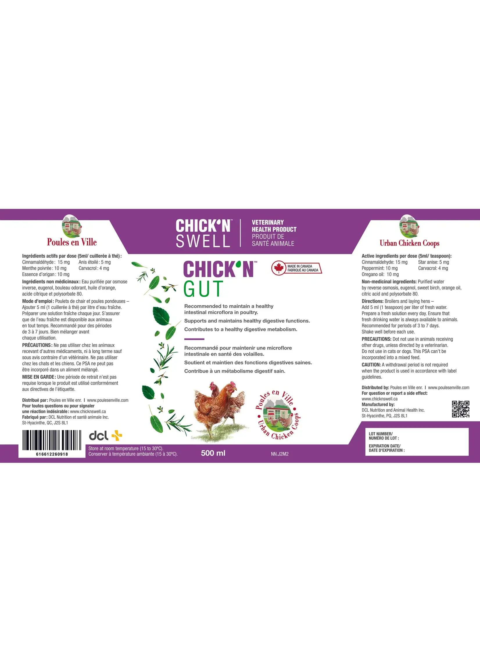 CHICK'N SWELL CHICKN GUT/GASTRO 500ML
