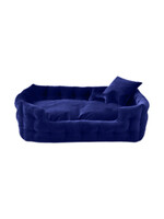 GOO EZZ GOO-EEZ LIT RECTANGULAIRE EN VELOURS BLEU 27.5 X 20 X 12PO