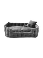 GOO EZZ GOO-EEZ LIT RECTANGULAIRE EN VELOURS GRIS 27.5 X 20 X 12PO