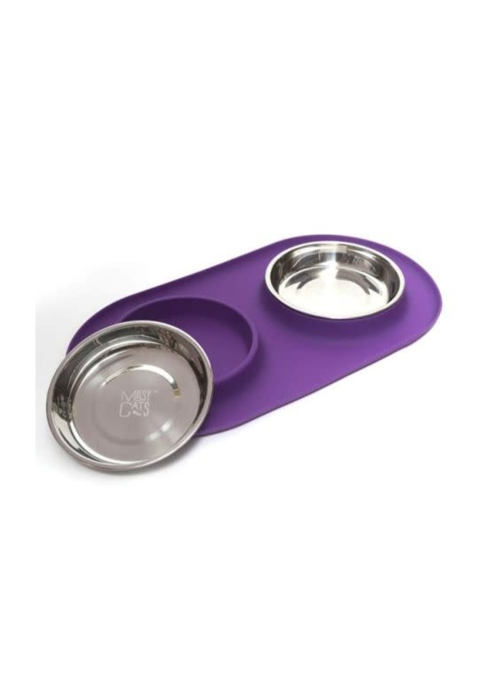 MESSY CATS BOL DOUBLE INOX BASE SILICONE MAUVE