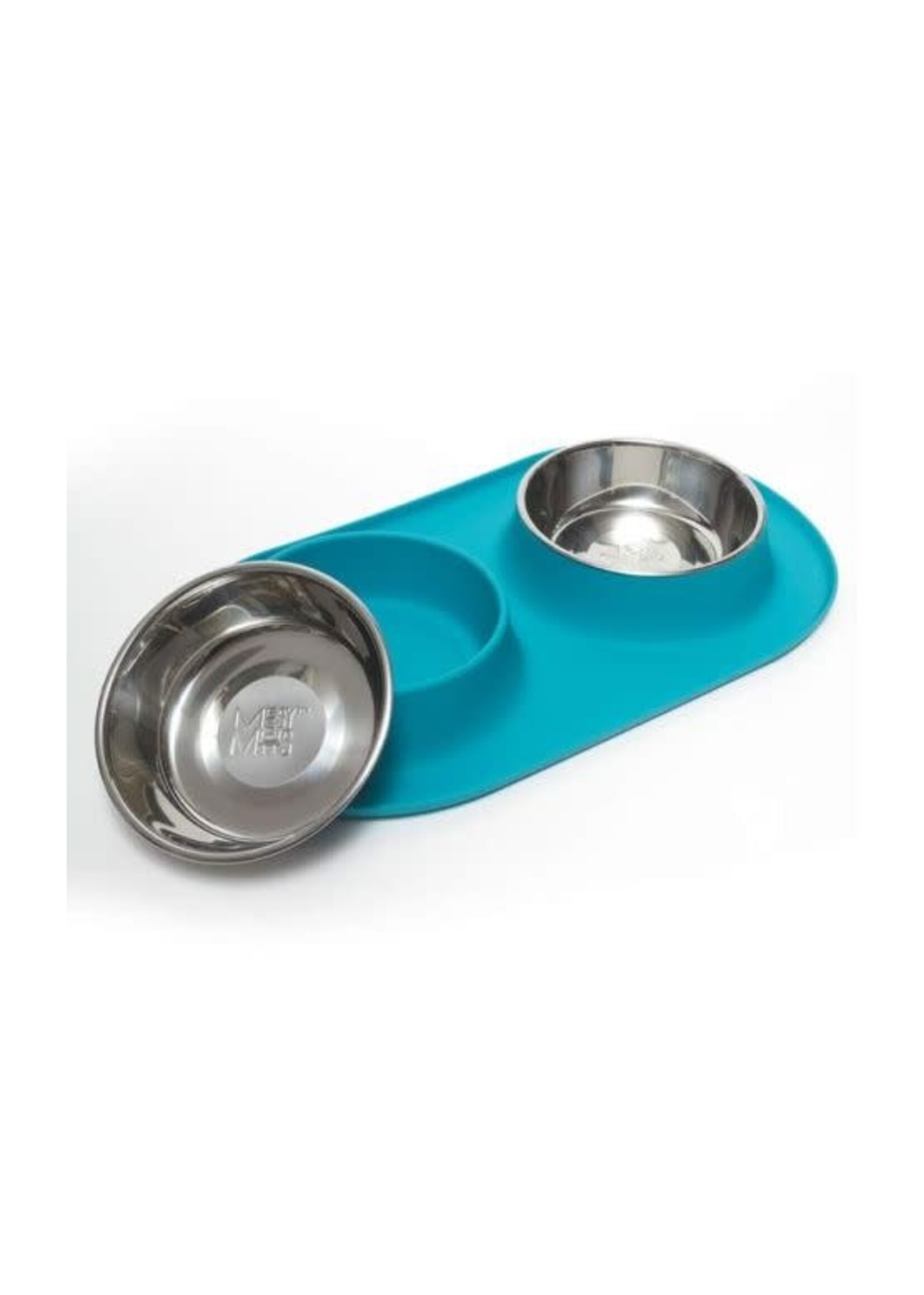 MESSY MUTTS BOL EN INOX DOUBLE BASE SILICONE GRAND BLEU