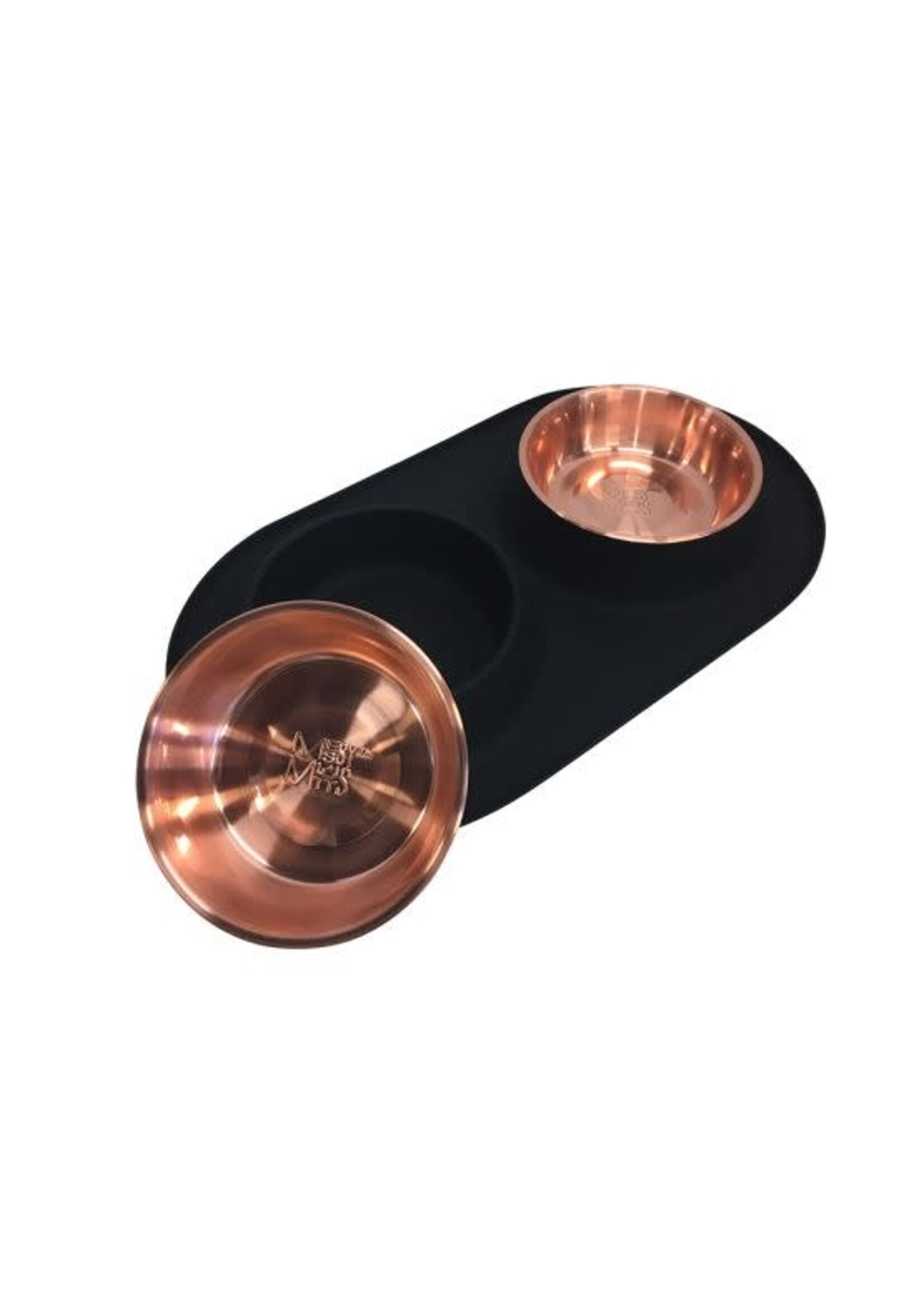 MESSY MUTTS BOL EN INOX DOUBLE BASE SILICONE MOYEN CUIVRE