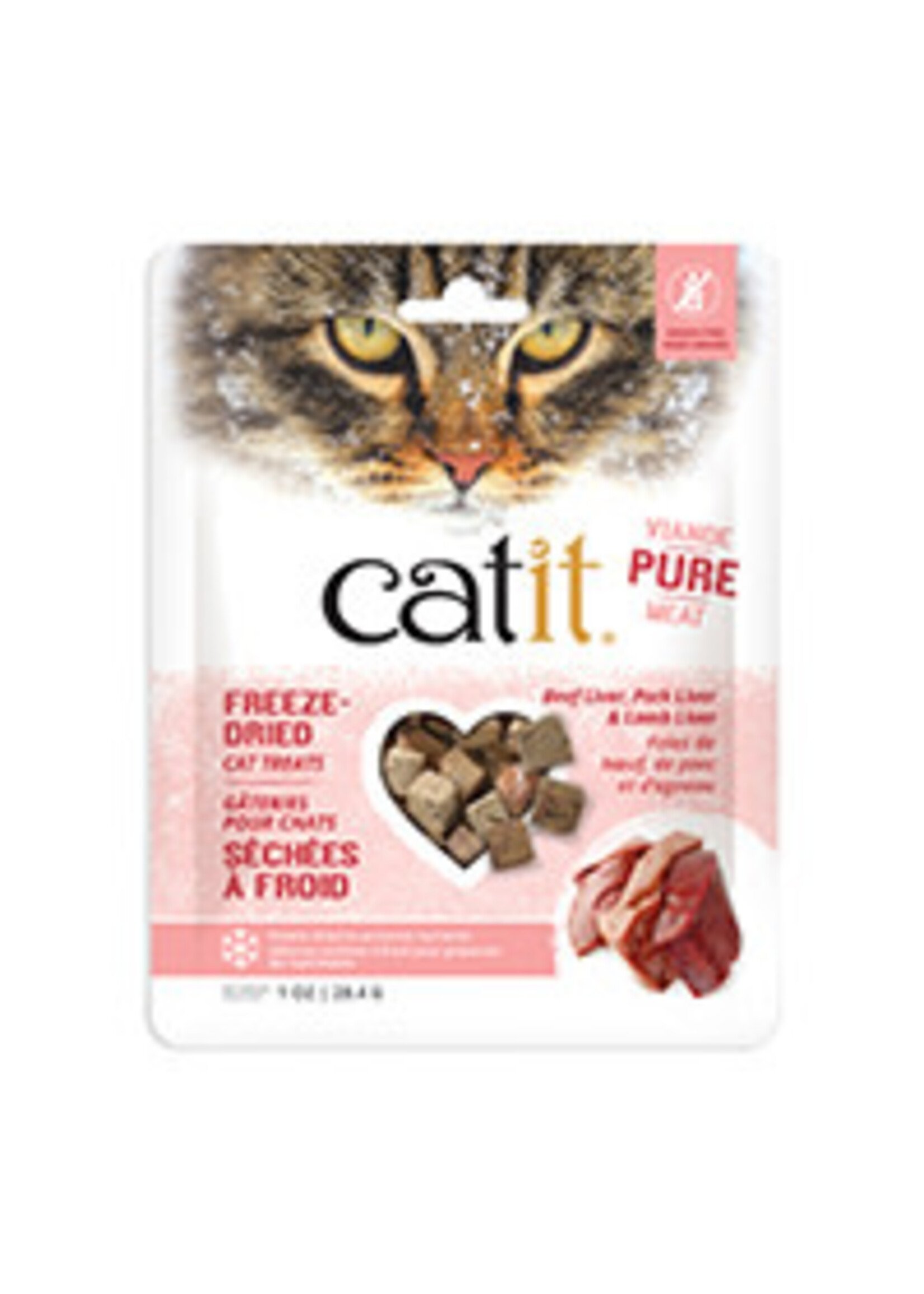 CATIT CATIT GATERIE SÉCHÉE A FROID AU FOIE DE PORC BOEUF AGNEAU 28.4 G