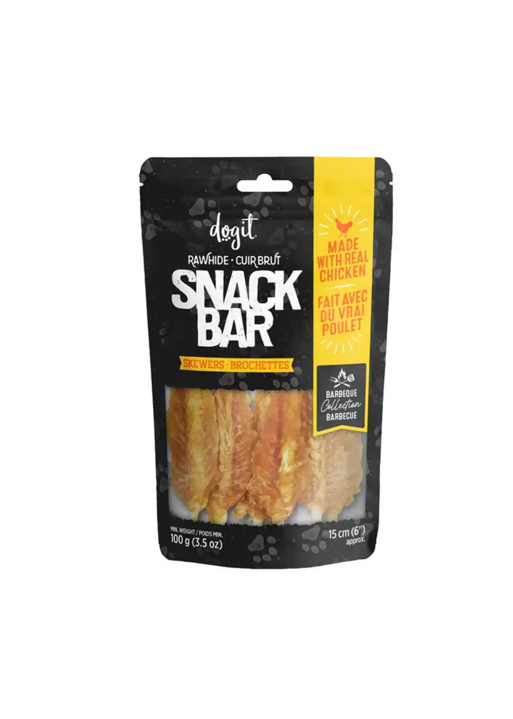DOGIT DOGIT SNACK BAR BATONNETS BROCHETTE POULET ET PEAU DE BOEUF 15 CM 100 G