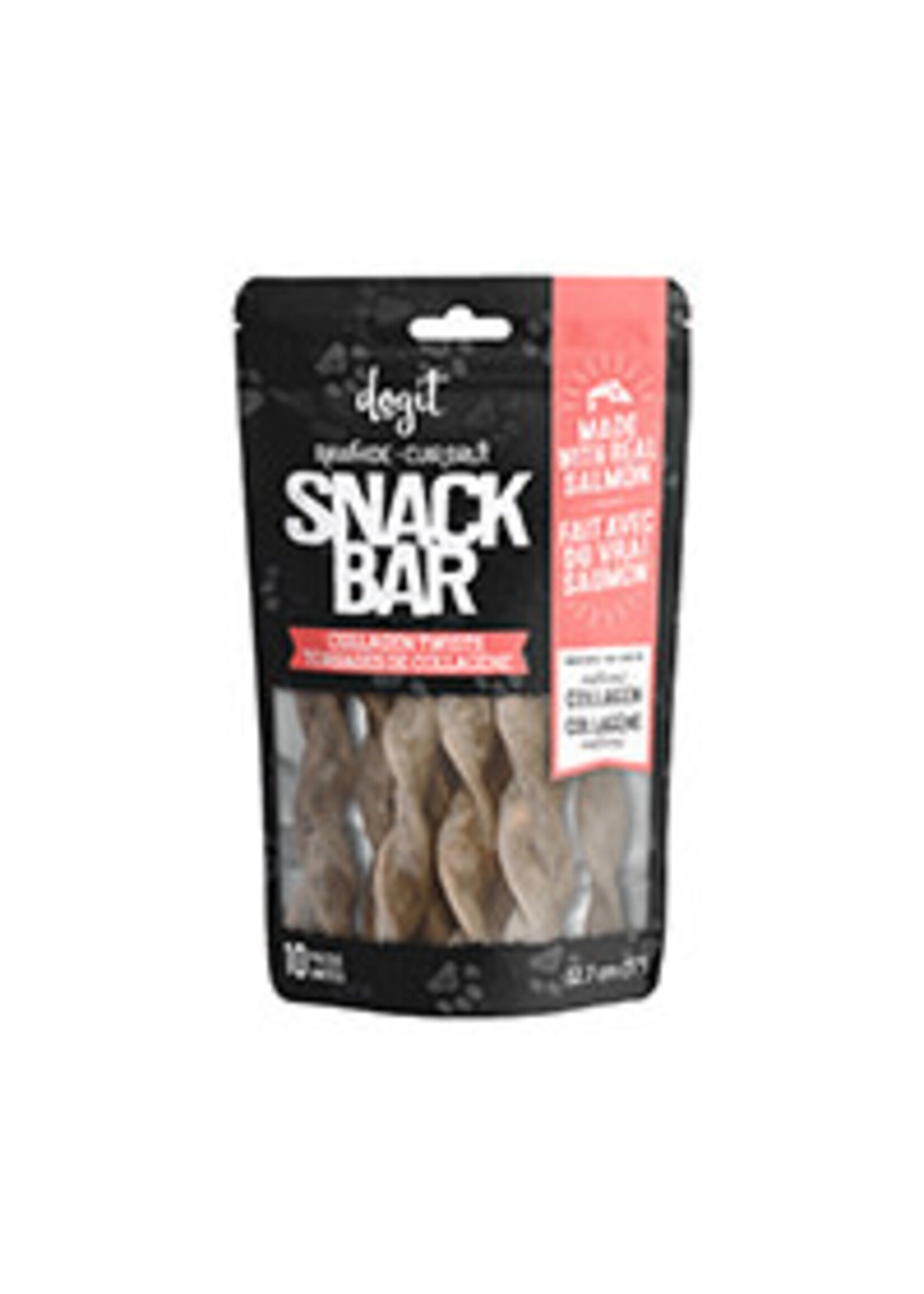 DOGIT DOGIT SNACK BAR TORSADES COLLAGENE SAUMON 12.7 CM PAQUET 10