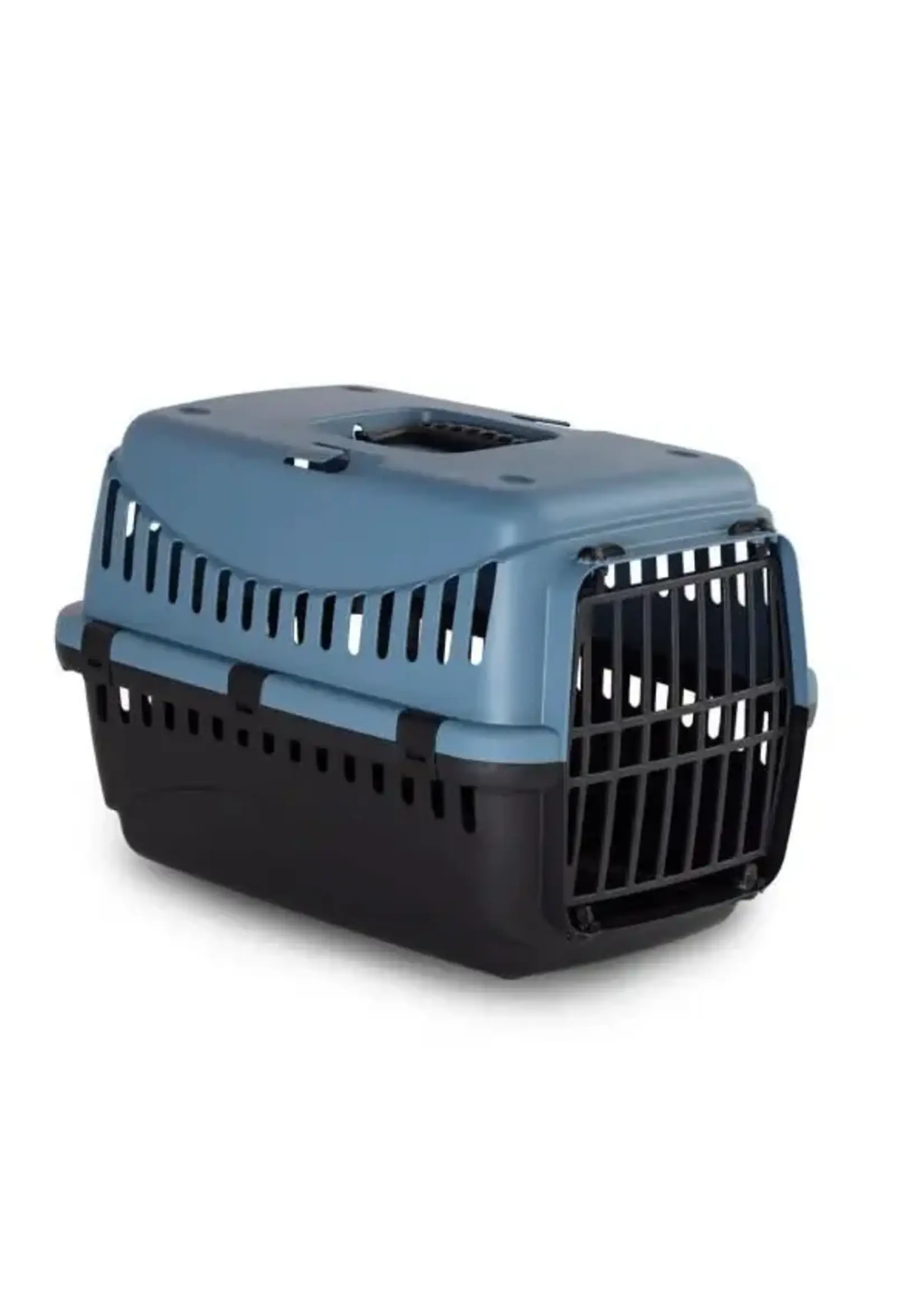 BERGAMO CAGE TRANSPORT GIPSY ÉCO AVEC PORTE DE MÉTAL BLEU ACIER PETIT 46X31X32 CM