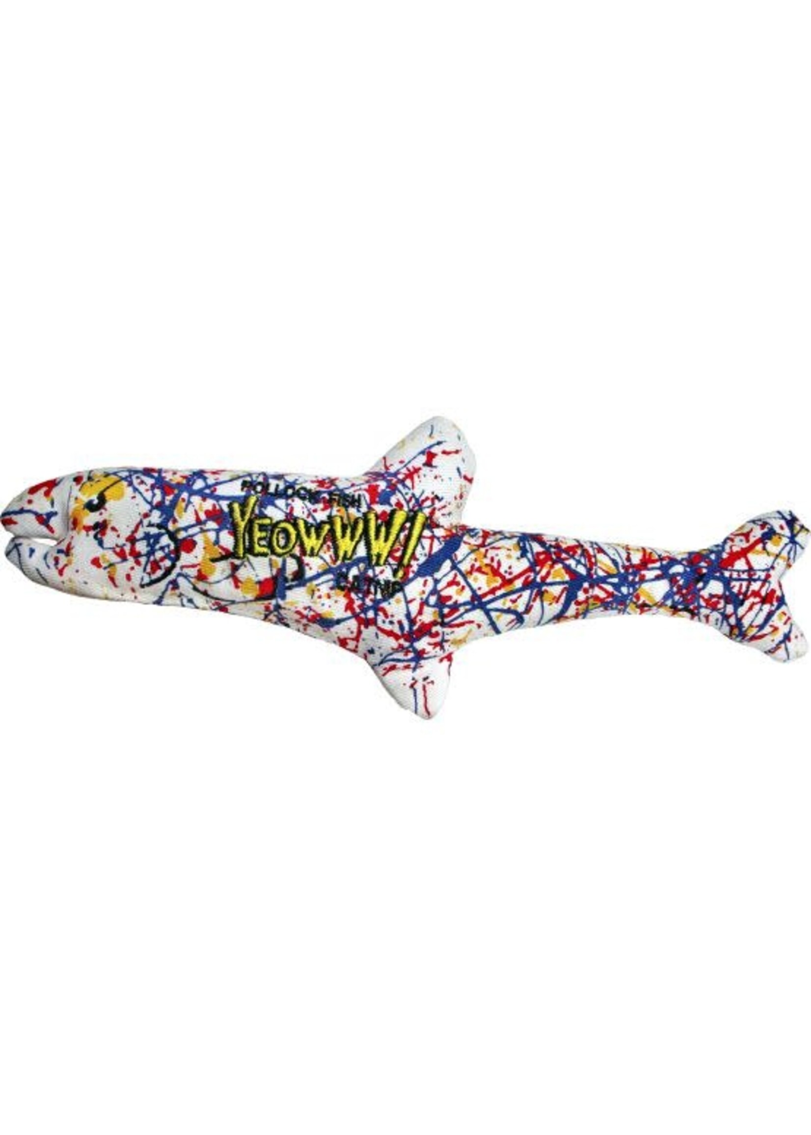 DUCKY WORLD JOUET D'HERBE A CHAT POISSON MULTI COLOR 11''