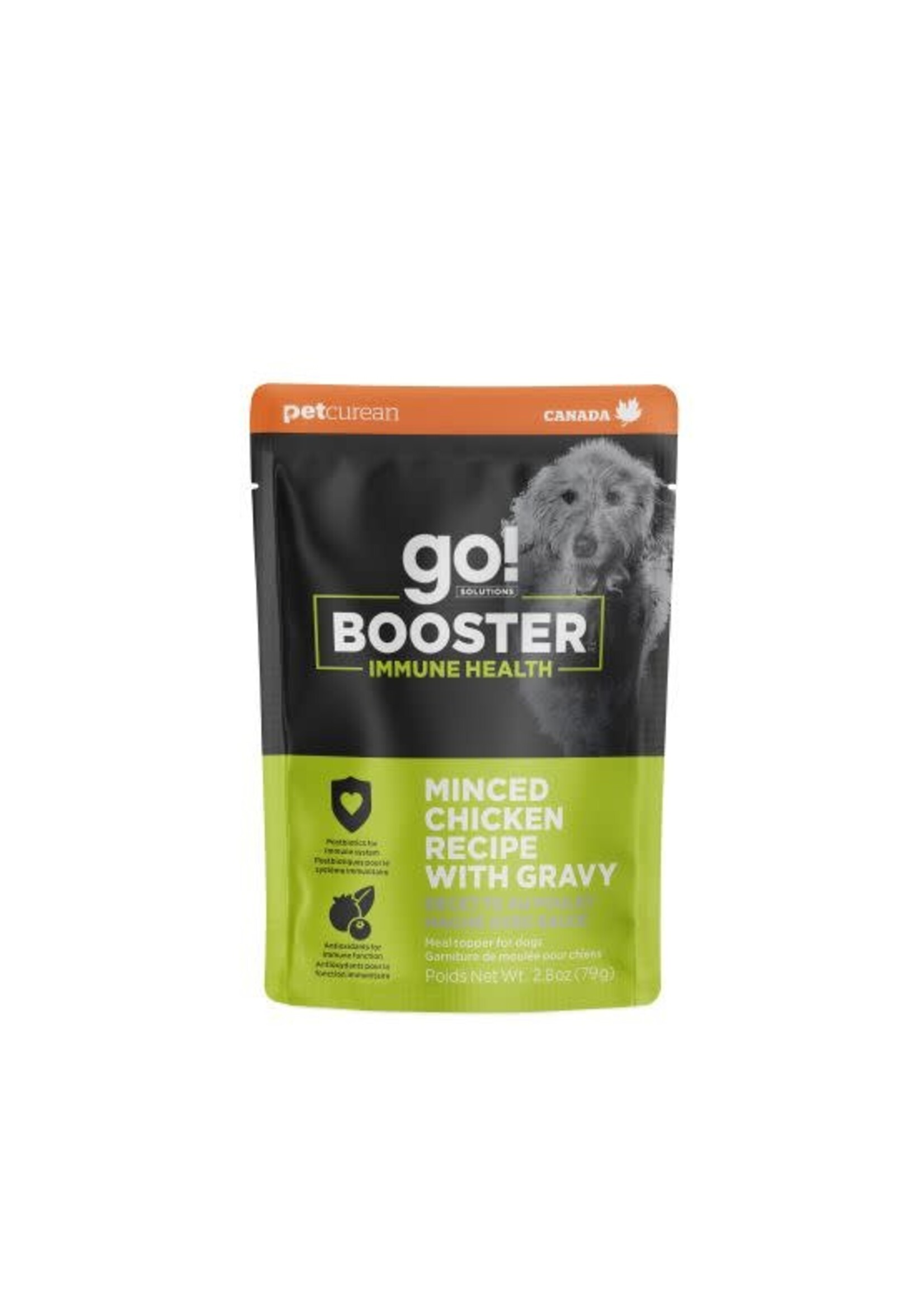 GO! SOLUTIONS GO BOOSTER CHIEN IMMUNITAIRE POULET HACHÉ AVEC SAUCE 2.8OZ
