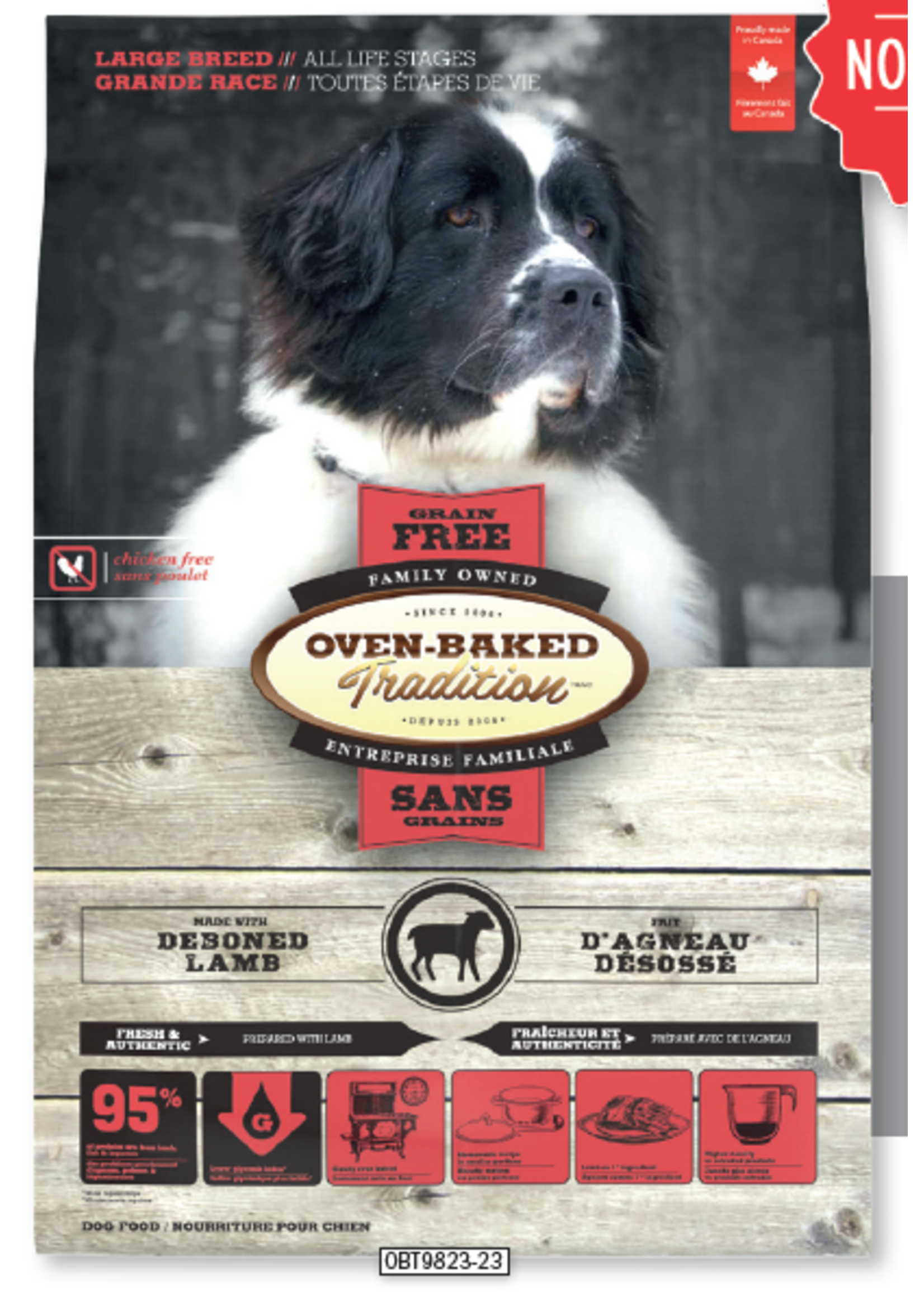 OVEN-BAKED OVEN BAKED CHIEN GRANDE RACE AGNEAU SANS GRAINS 11.33 KG