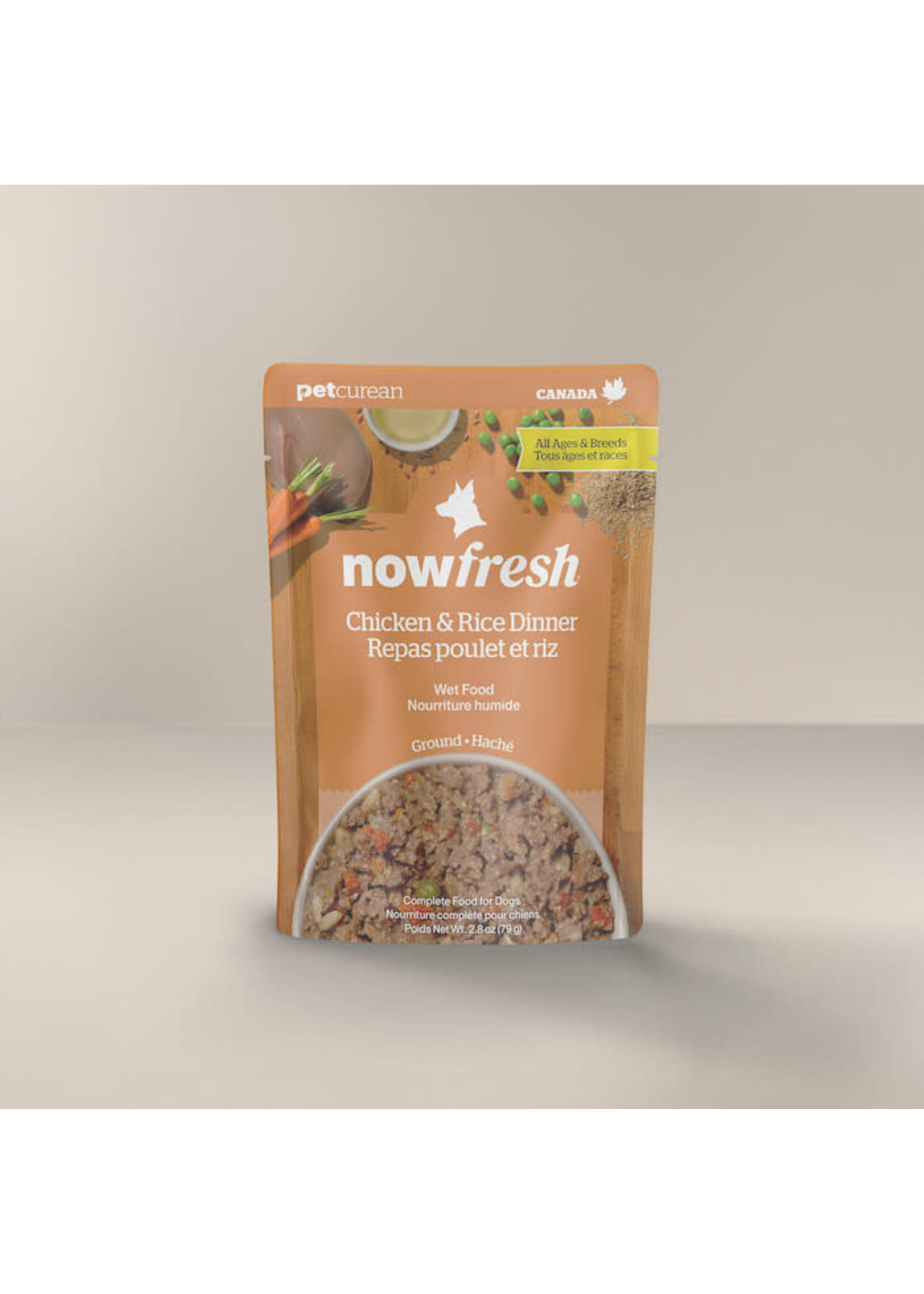 NOW FRESH PETCUREAN  NOW FRESH CHIEN NOURRITURE HUMIDE HACHÉ POULET ET RIZ 2.8 OZ