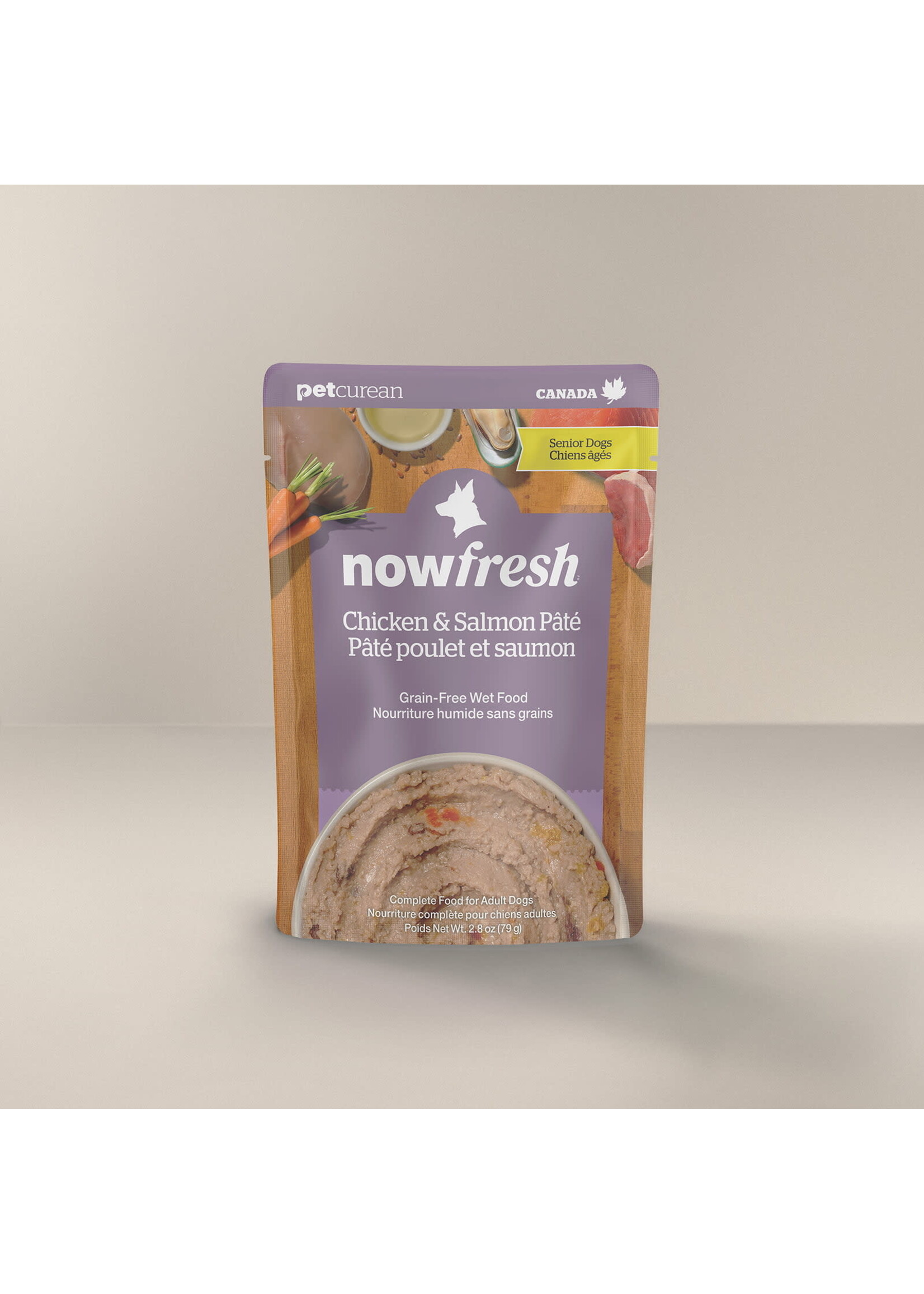NOW FRESH PETCUREAN  NOW FRESH CHIEN NOURRITURE HUMIDE PATÉ POULET ET SAUMON 2.8 OZ