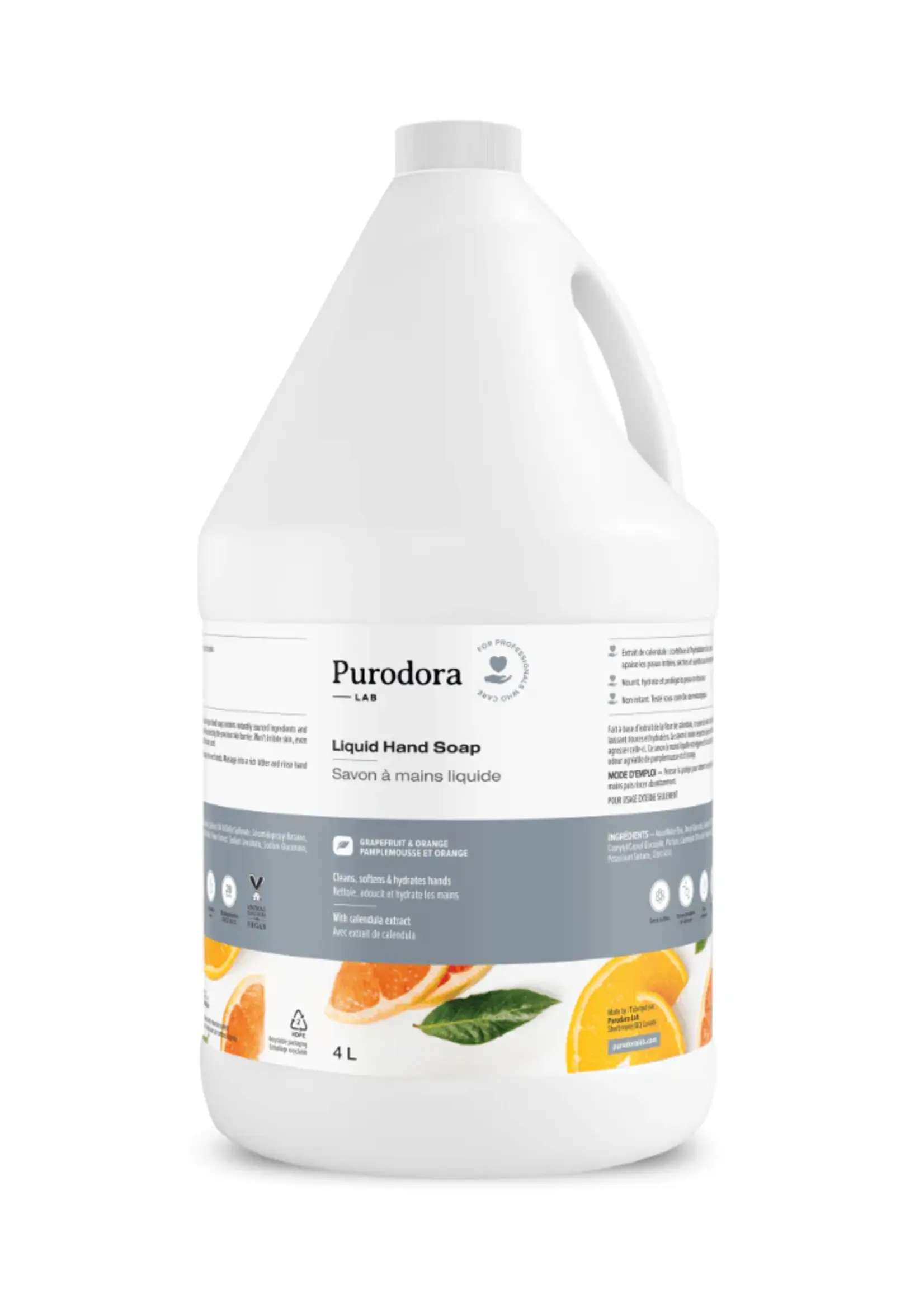 PURODORA LAB PURODORA LAB SAVON À MAIN AUX PAMPLEMOUSSE ET ORANGE 4 LITRES