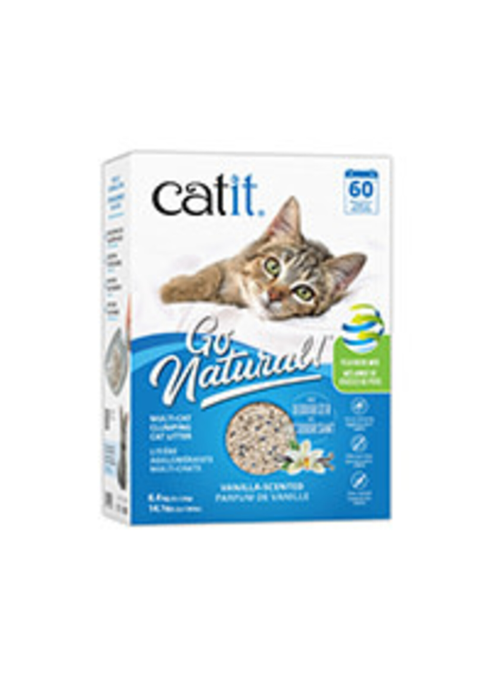 CATIT CATIT LITIERE AGGLOMERANTE MULTI-CHATS COSSES POIS VANILLE 6.4KG