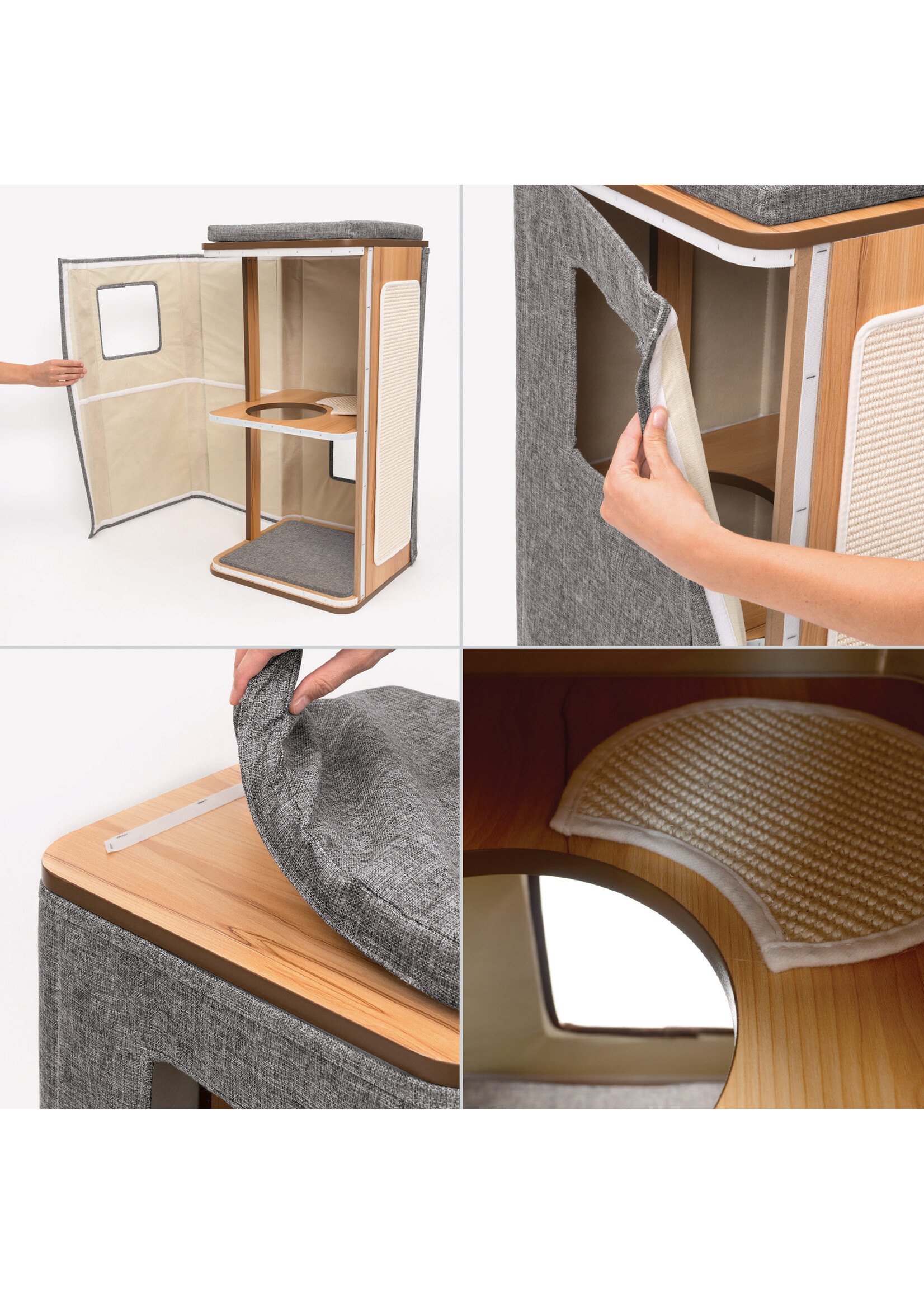 CATIT CATIT VESPER MEUBLE CONDO POUR CHAT 42,5 X 42,5 X87,5 CM(17 X 17 X 34 PO)