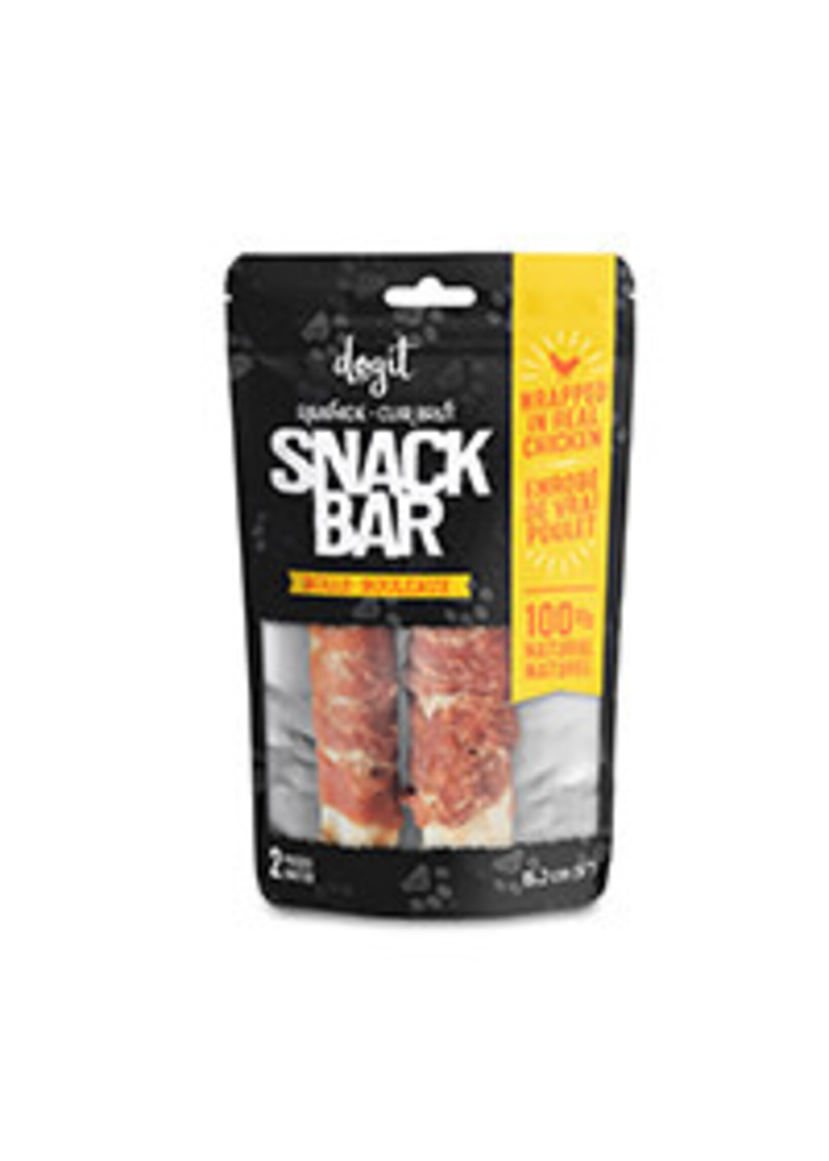 DOGIT SNACK BAR ROULEAUX DE CUIR ENROBES DE POULET  6'' PQT 2