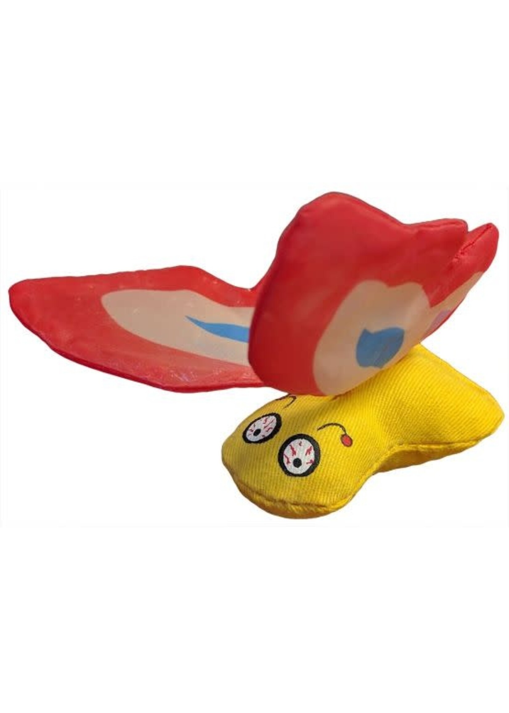 DUCKY WORLD JOUET D'HERBE A CHAT PAPILLON ROUGE