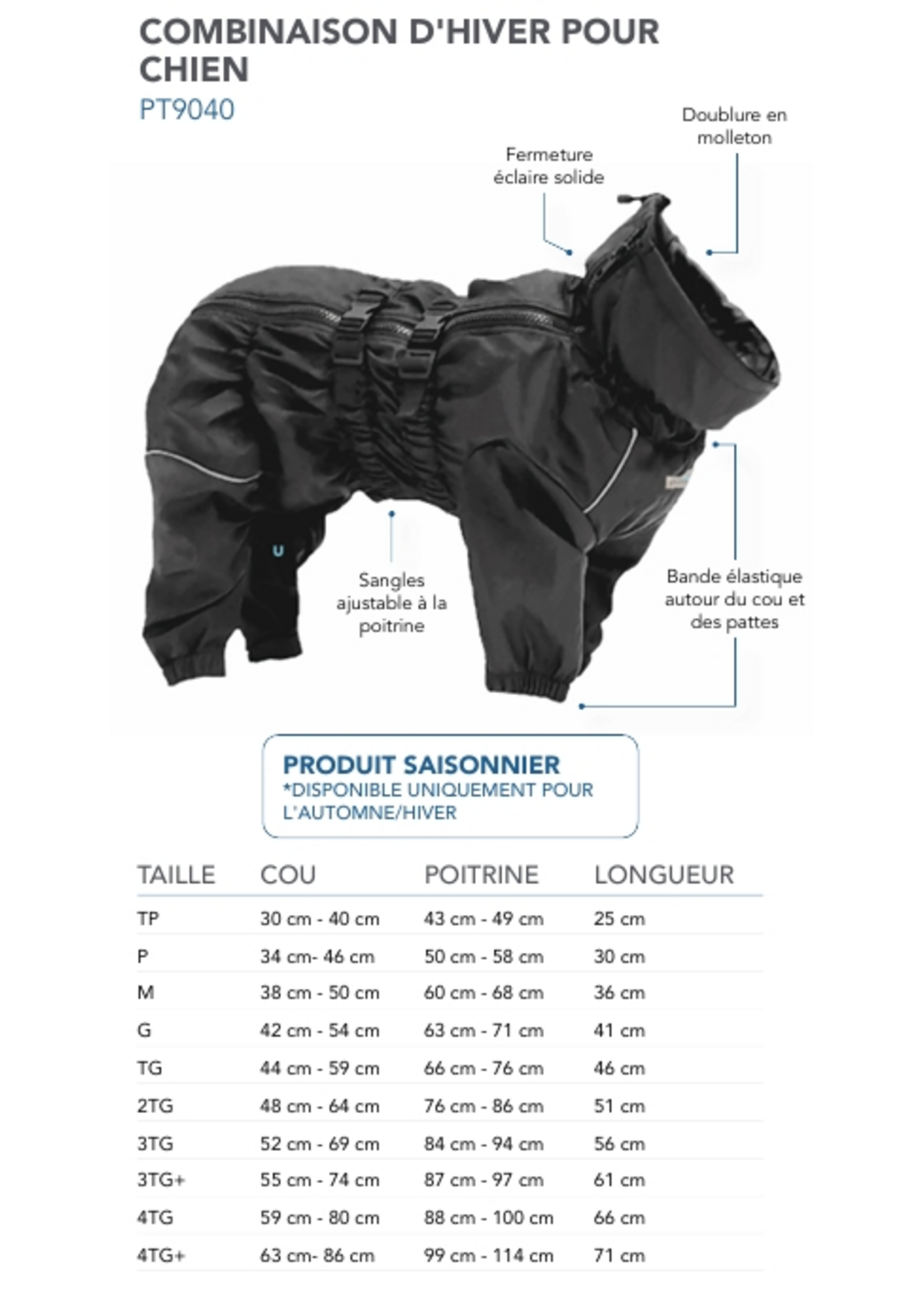 PAWTEK PAWTEK COMBINAISON D'HIVER NOIR