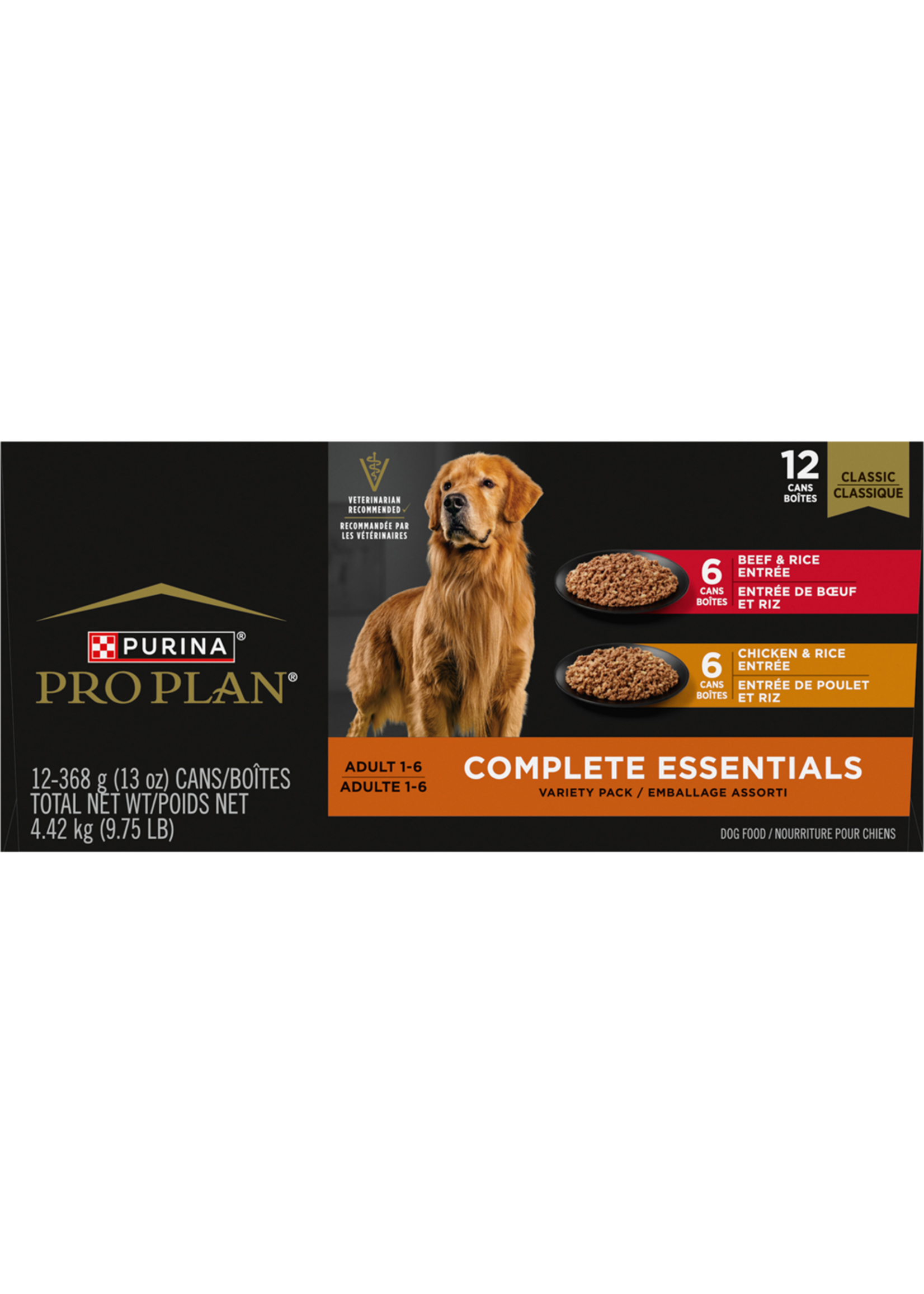 PRO PLAN PRO PLAN CHIEN NOURRITURE HUMIDE MULTIPACK POULET & BOEUF 12X368 G