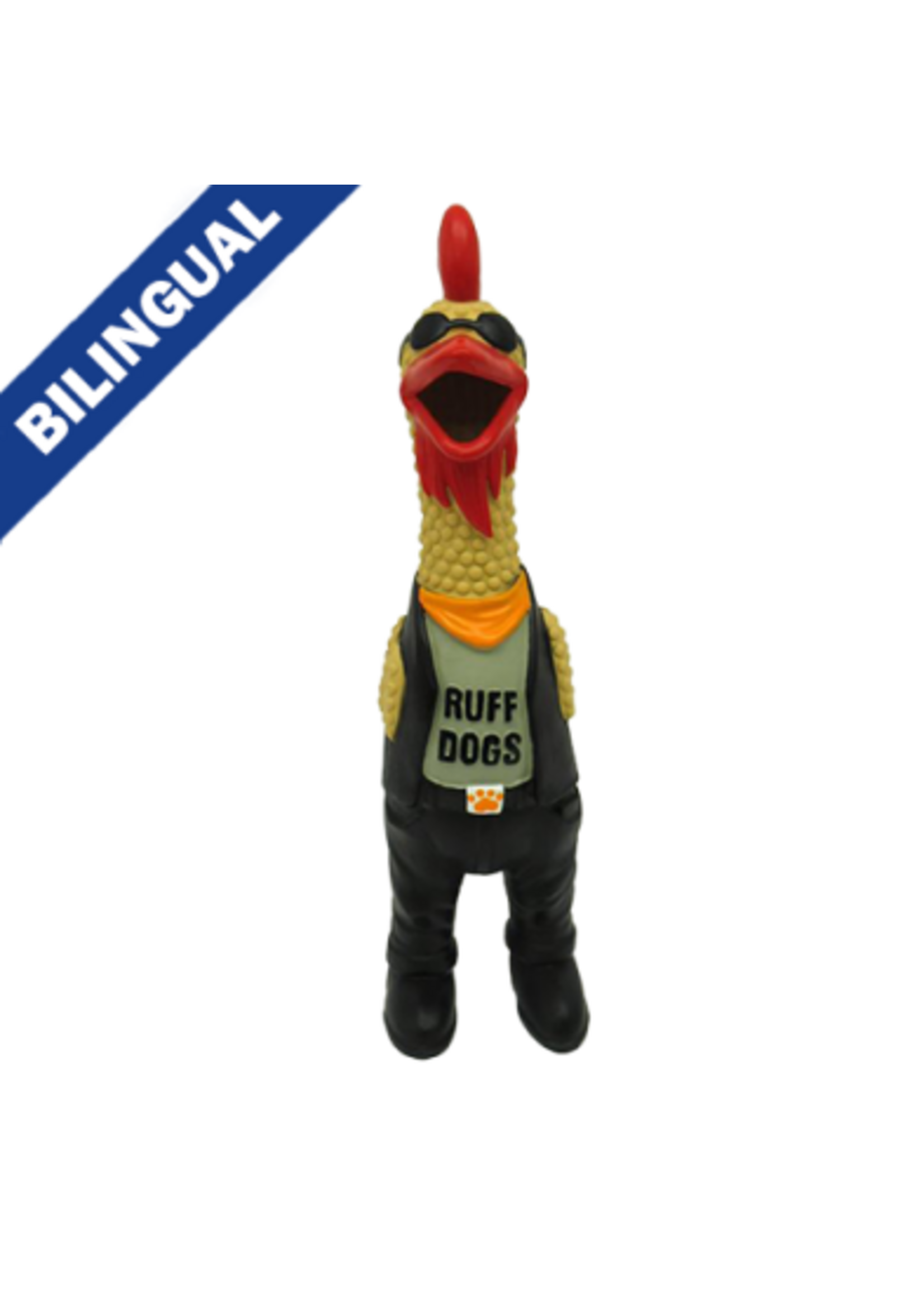 MULTIPET JOUET POUR CHIEN  POULET EN LATEX BIKER 11''