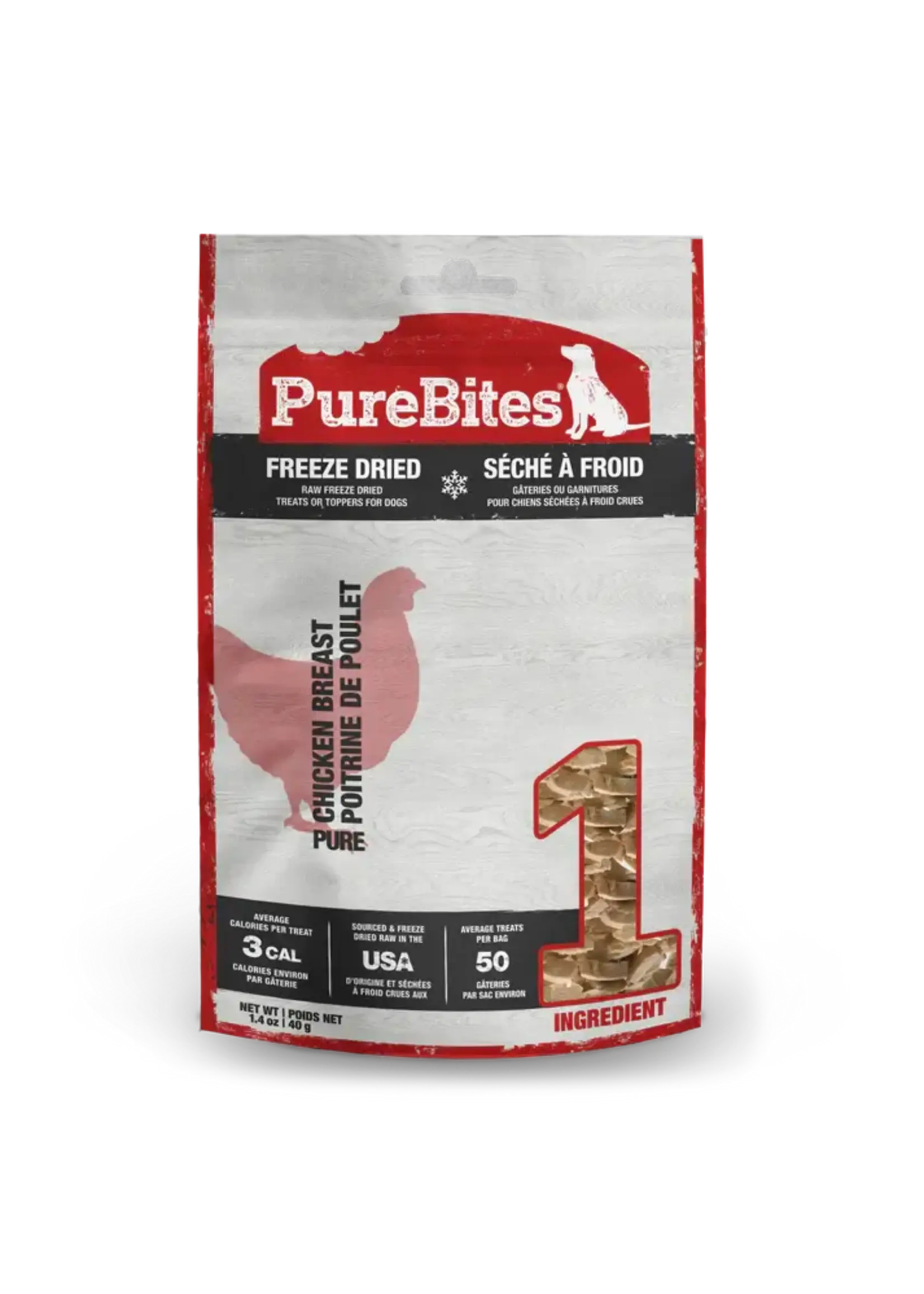 PUREBITES PUREBITES GATERIE POUR CHIEN POITRINE DE POULET 85G