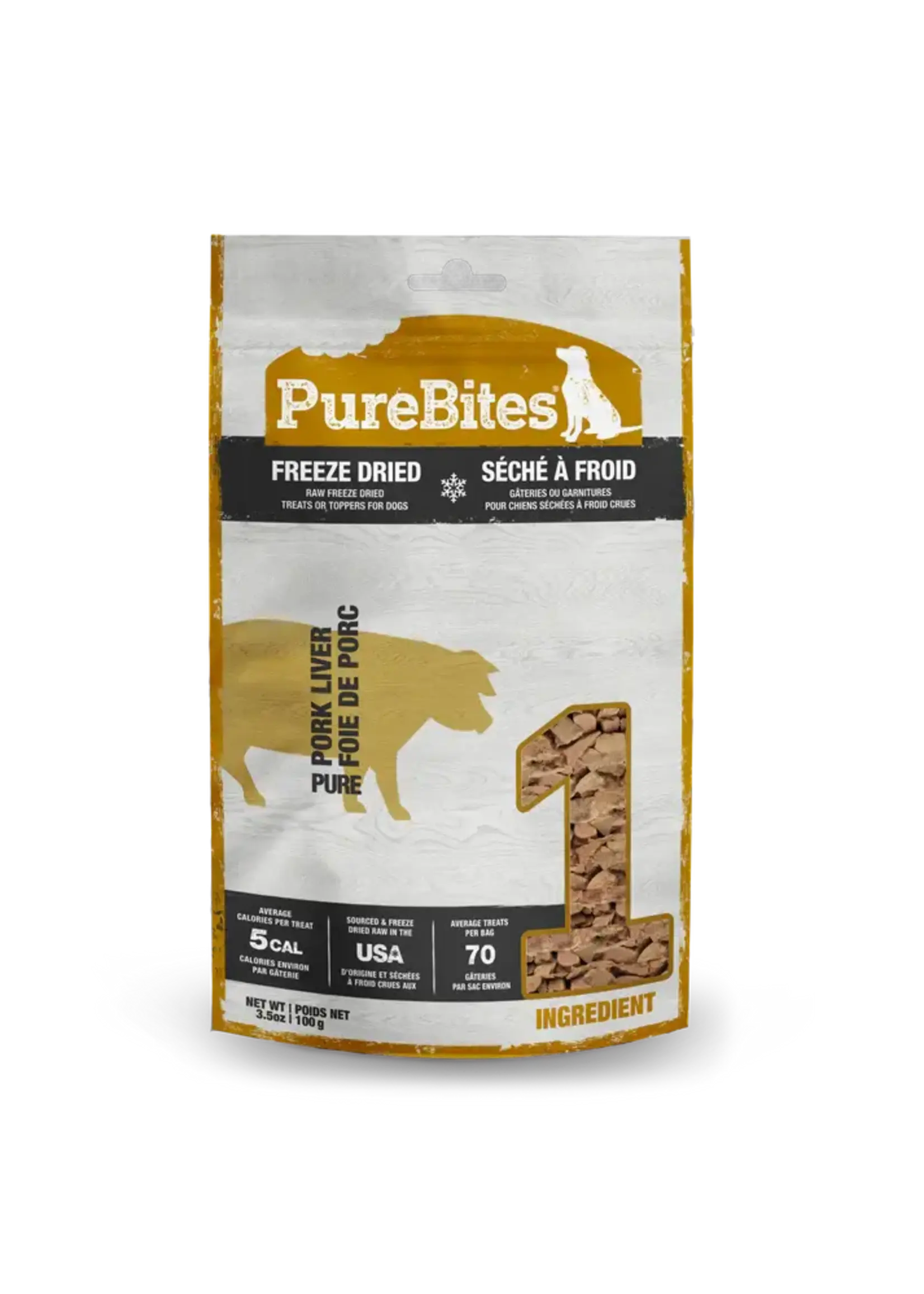 PUREBITES PUREBITES GATERIE POUR CHIEN FOIE DE PORC 100 G