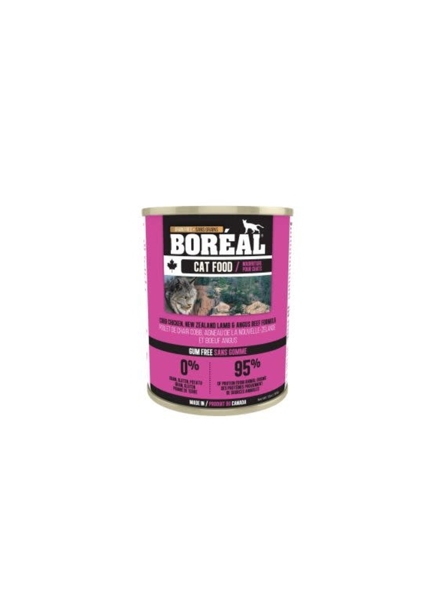 BOREAL BOREAL CONSERVE POUR CHAT POULET COBB, AGNEAU ET BOEUF ANGUS 369G