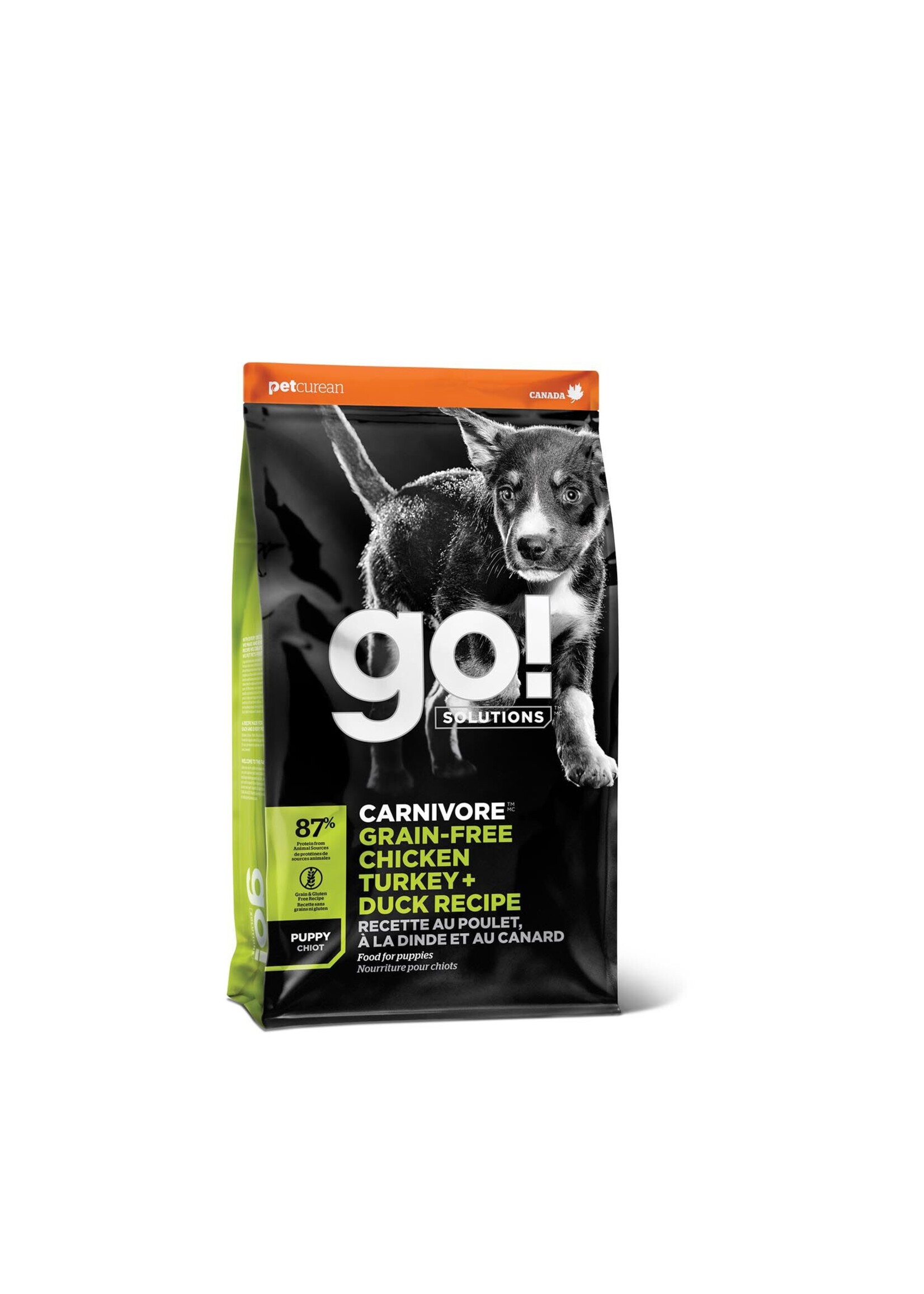 GO! SOLUTIONS GO! SOLUTION CARNIVORE CHIOT POULET/DINDE/CANARD SANS GRAINS