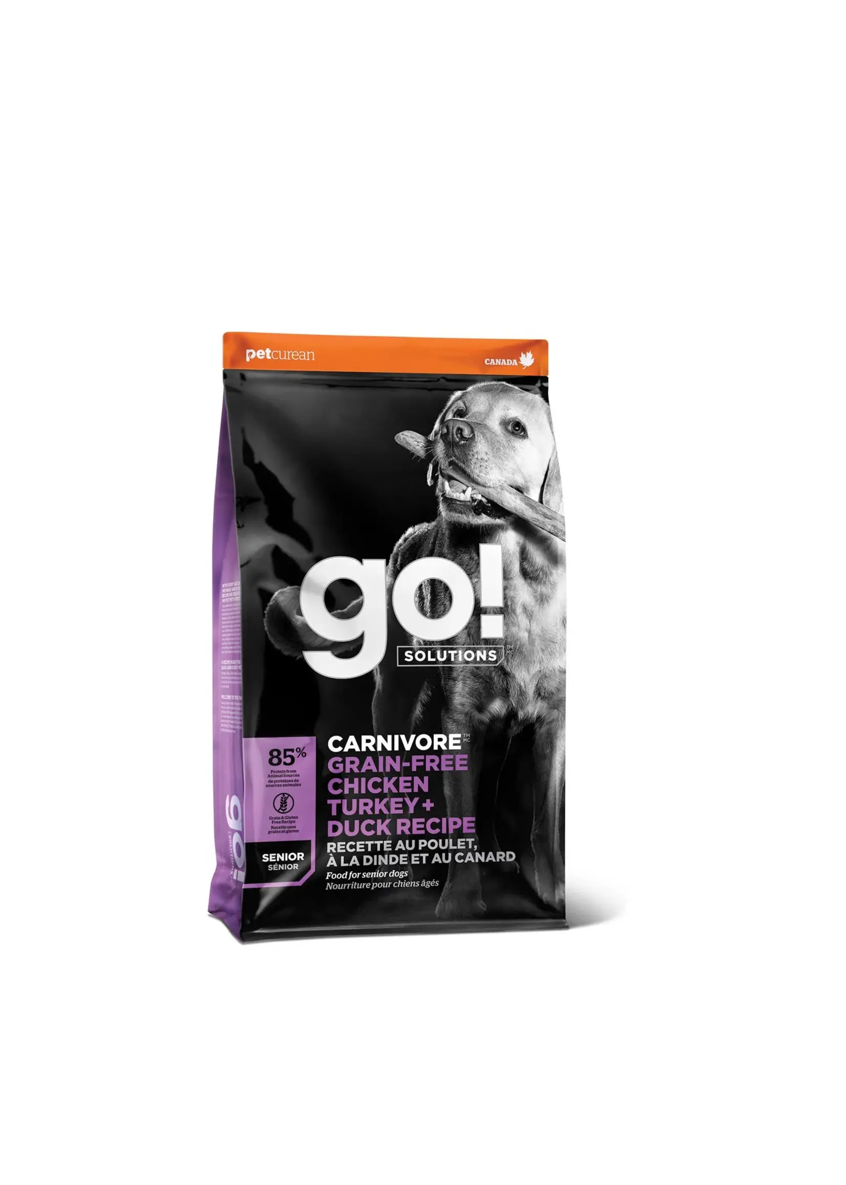 GO! SOLUTIONS GO! SOLUTION CARNIVORE CHIEN SENIOR POULET/DINDE/CANARD SANS GRAINS