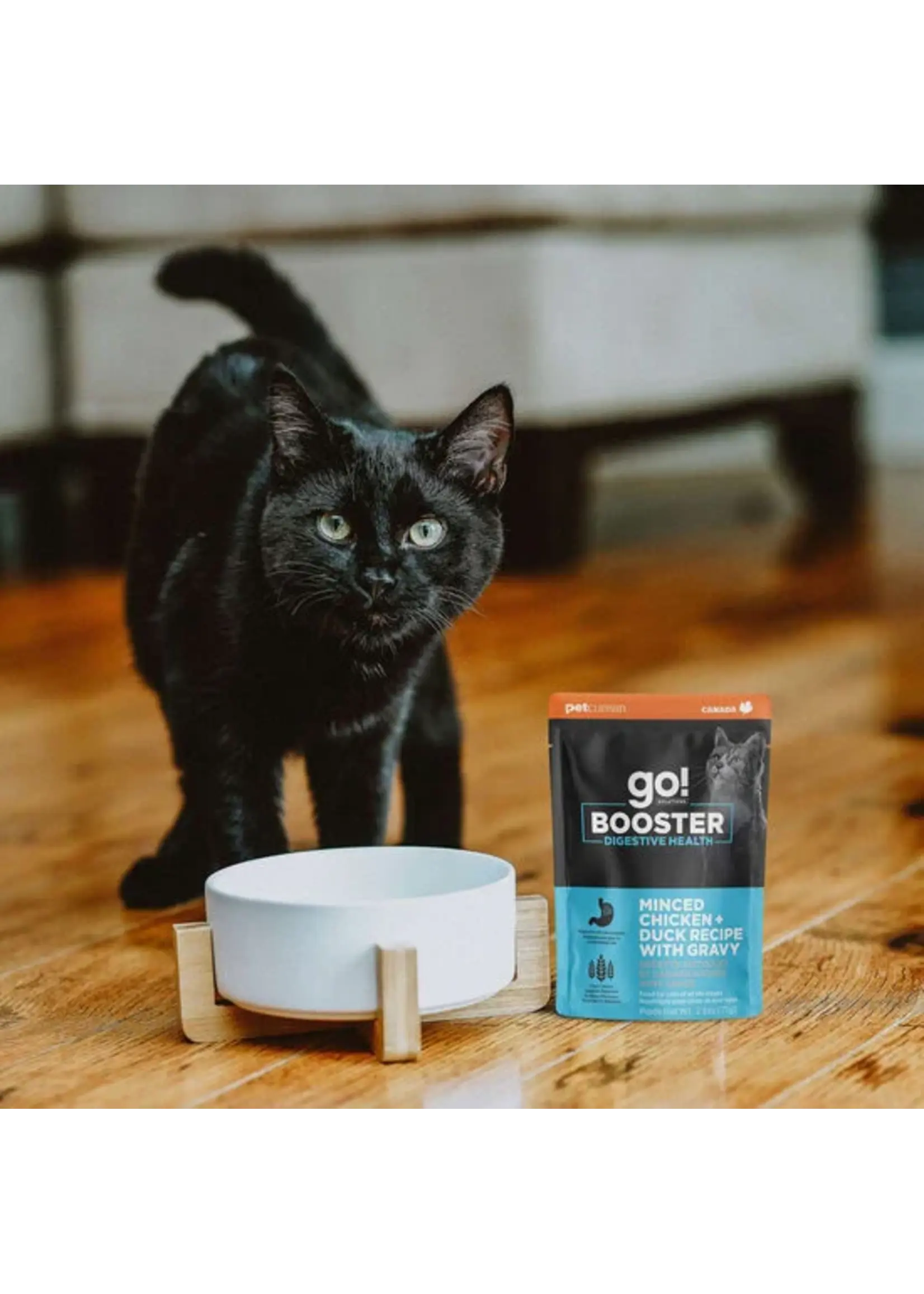 GO! SOLUTIONS GO BOOSTER CHAT DIGESTION POULET ET CANARD HACHÉ AVEC SAUCE 2.5OZ