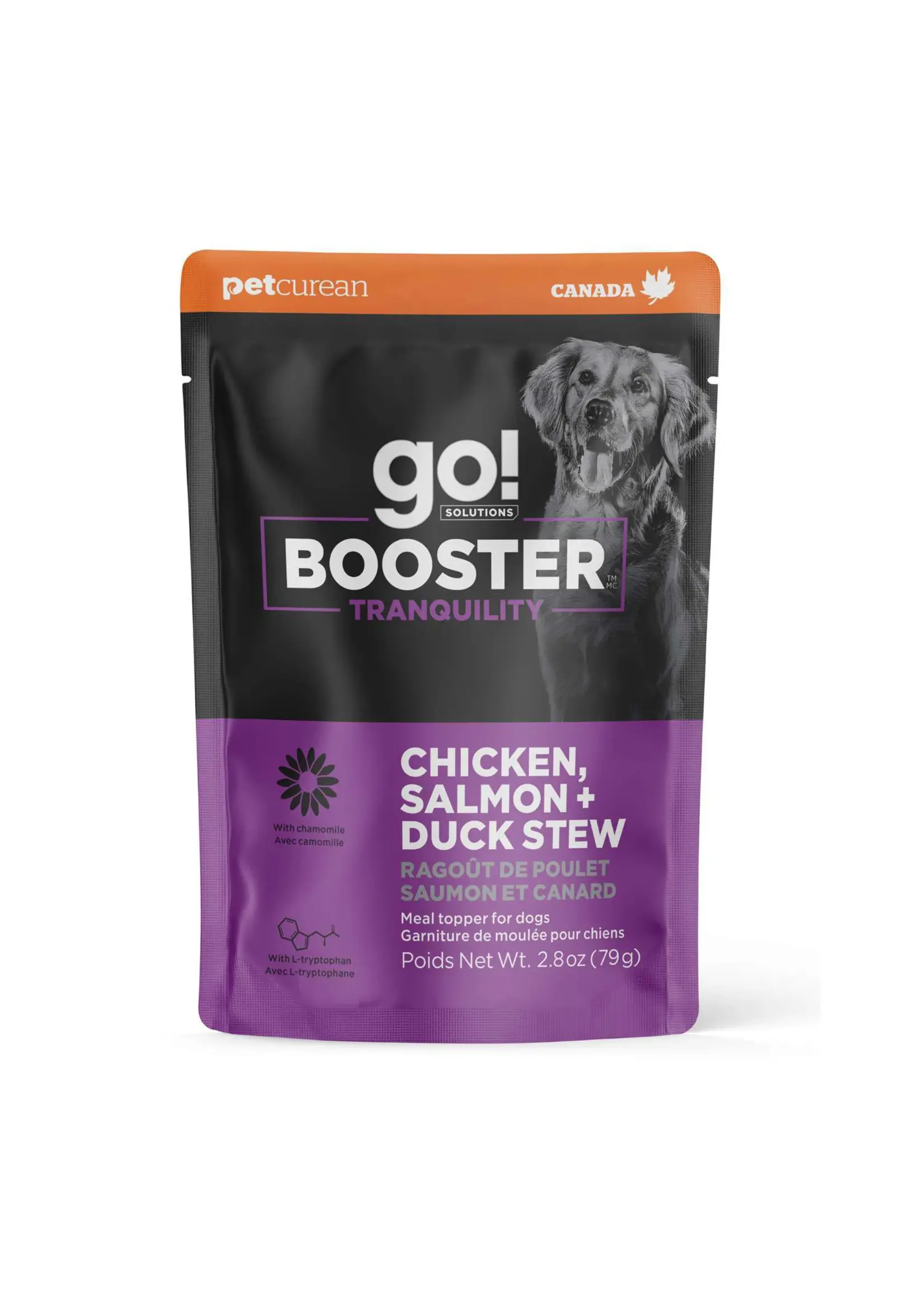 GO! SOLUTIONS GO BOOSTER CHIEN TRANQUILITÉ RAGOUT POULET/SAUMON ET CANARD 2.8OZ
