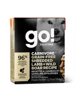 GO! SOLUTIONS GO TETRA PAK CHIEN CARNIVORE AGNEAU ET SANGLIER SANS GRAINS 12.5 OZ