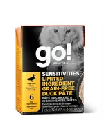 GO! SOLUTIONS GO TETRA PAK CHAT SENSITIVE AU CANARD SANS GRAINS 6.4 OZ