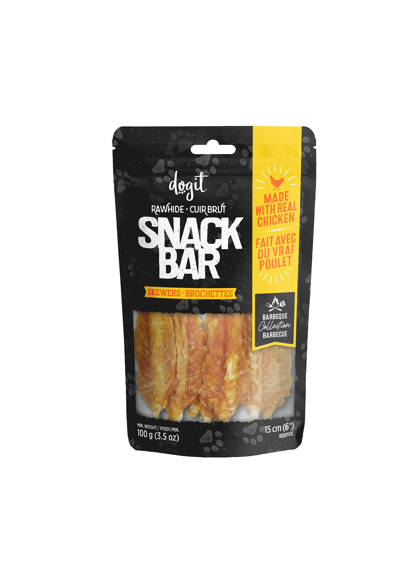 DOGIT SNACK BAR BATONNETS BROCHETTE POULET ET PEAU DE BOEUF 15 CM 100 G