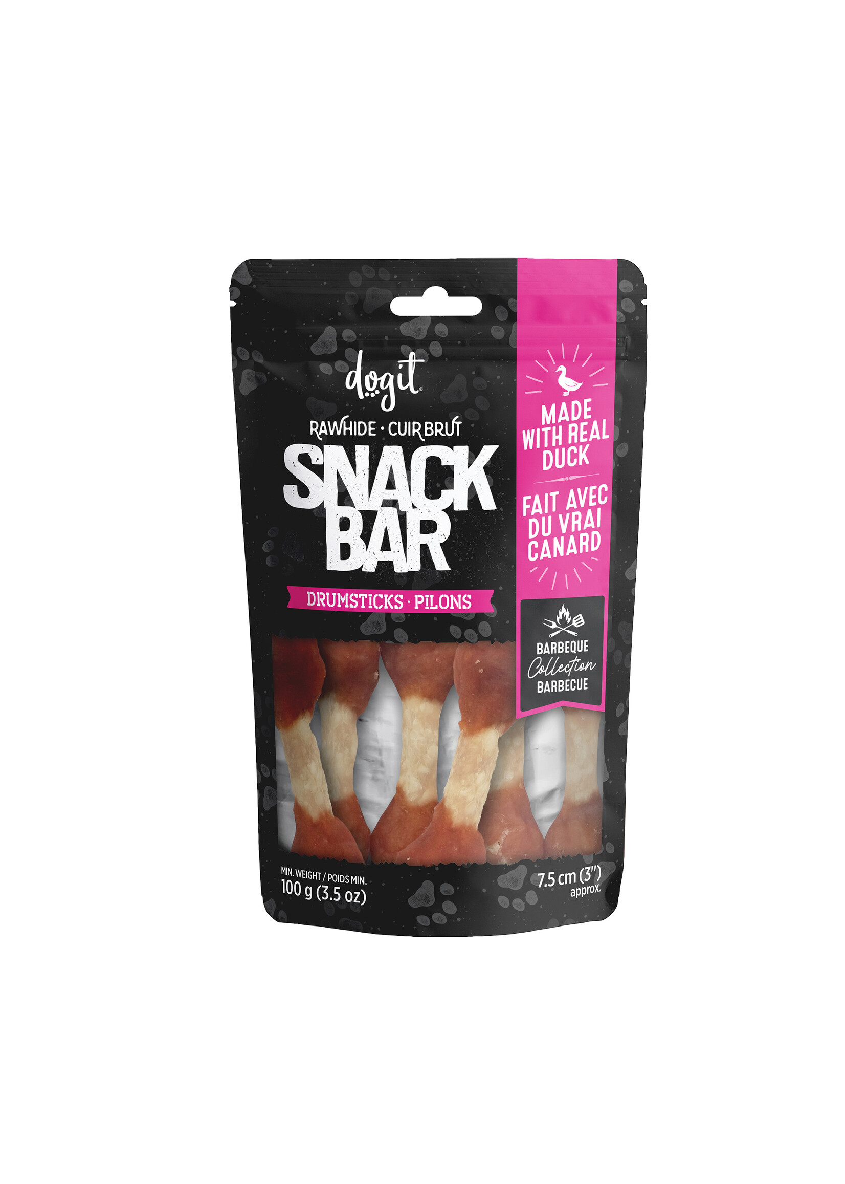 DOGIT SNACK BAR PILONS DE CANARD ET PEAU DE BOEUF 7.5 CM 100 G