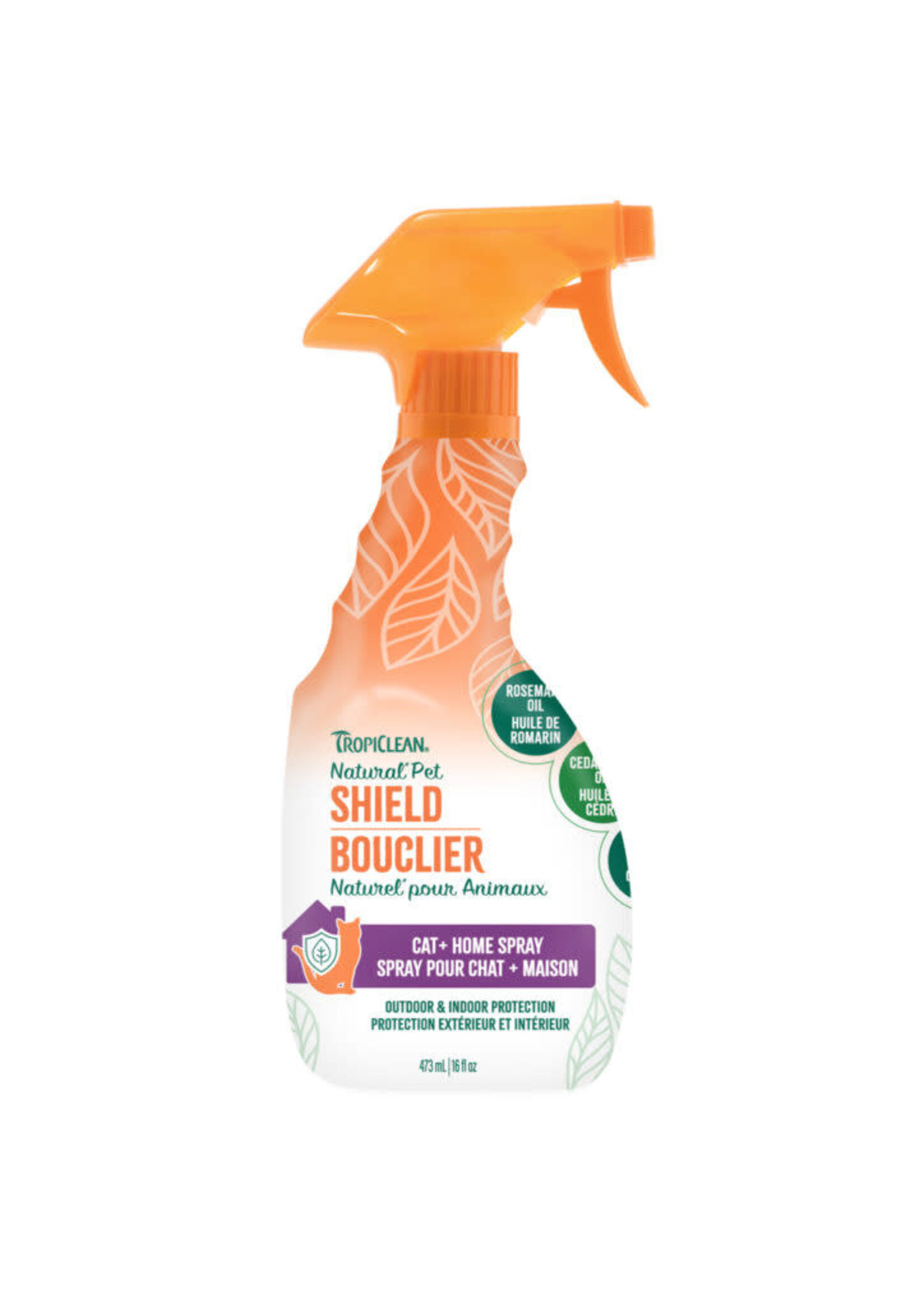 TROPICLEAN POUR CHAT BOUCLIER CONTRE PUCES, TIQUES ET MOUSTIQUES VAPORISATEUR 473 ML