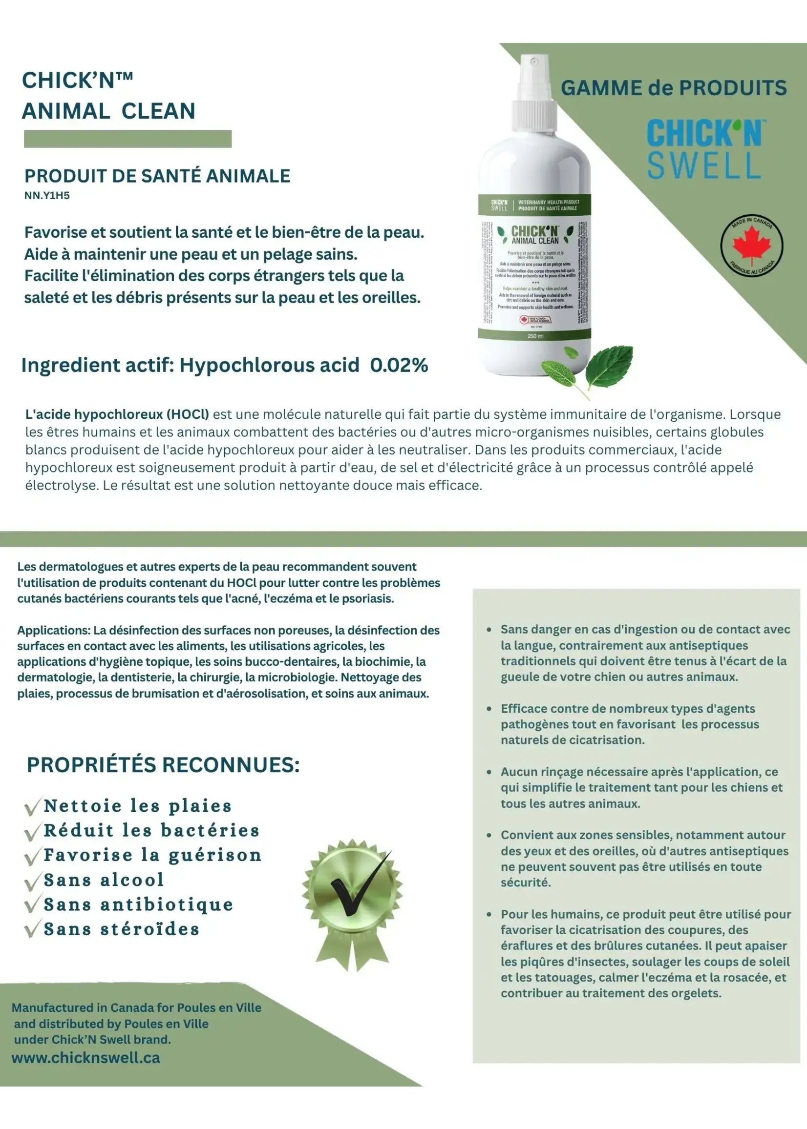 CHICK'N SWELL CHICKN ANIMAL CLEAN 250 ML