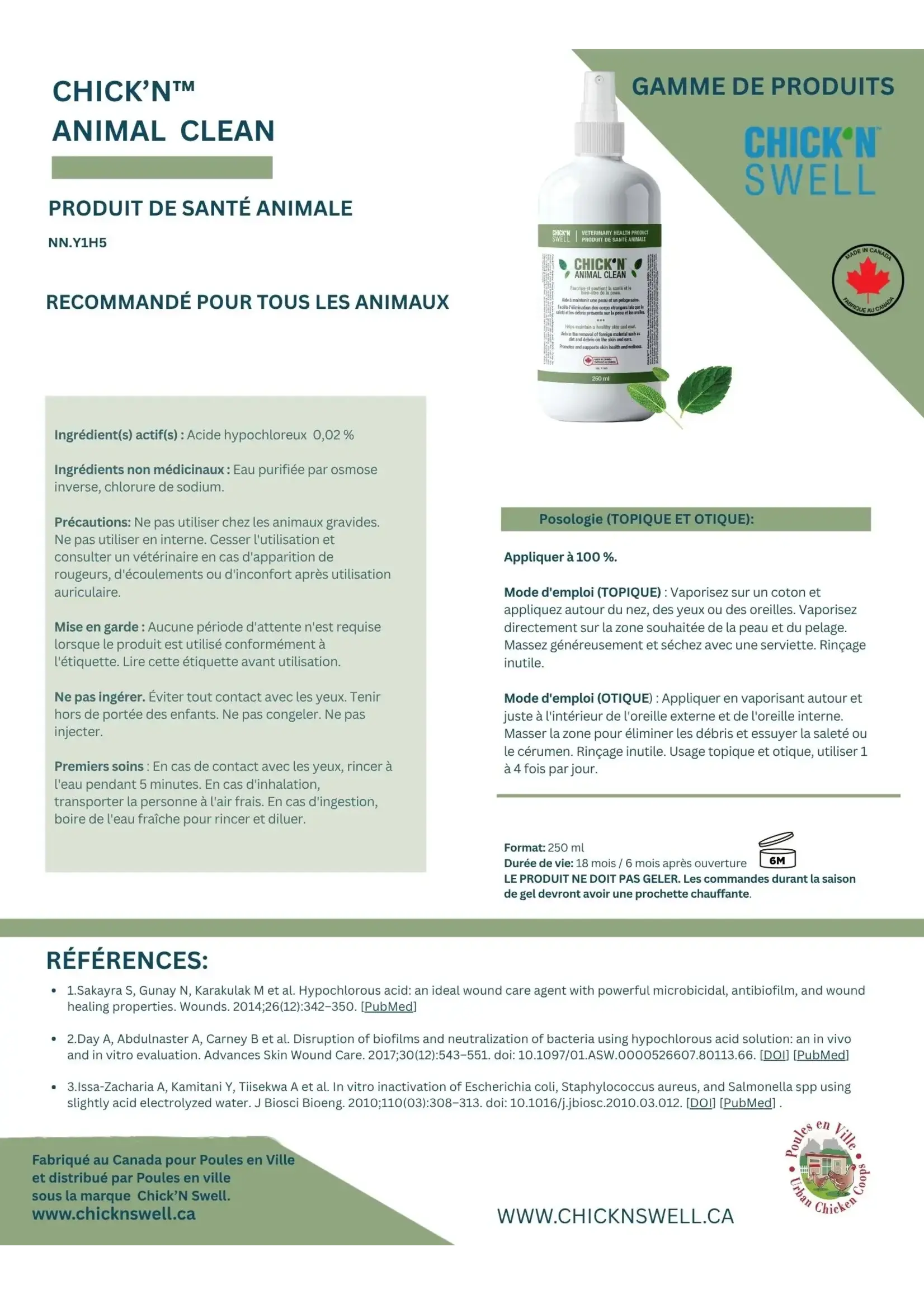 CHICK'N SWELL CHICKN ANIMAL CLEAN 250 ML
