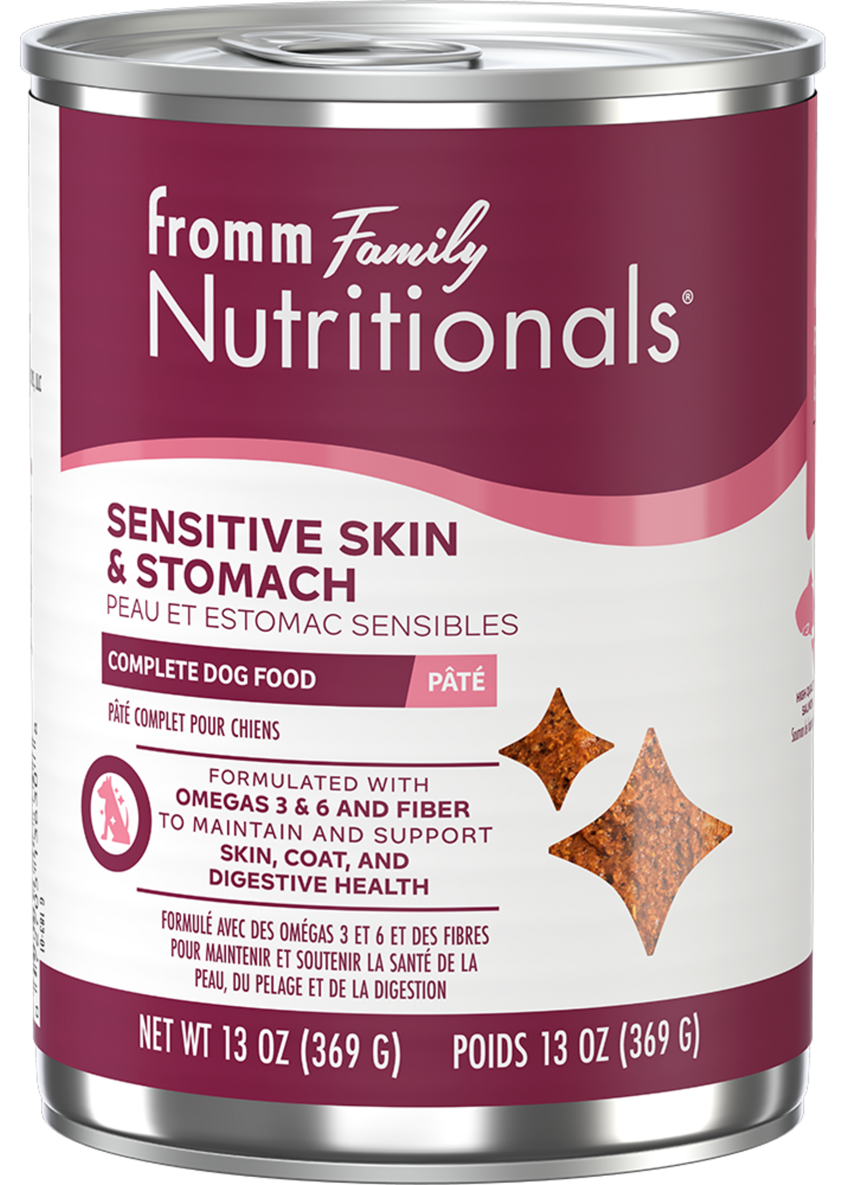 FROMM FROMM NUTRITIONALS PATÉ POUR CHIEN 369 G PEAU ET ESTOMAC SENSIBLE