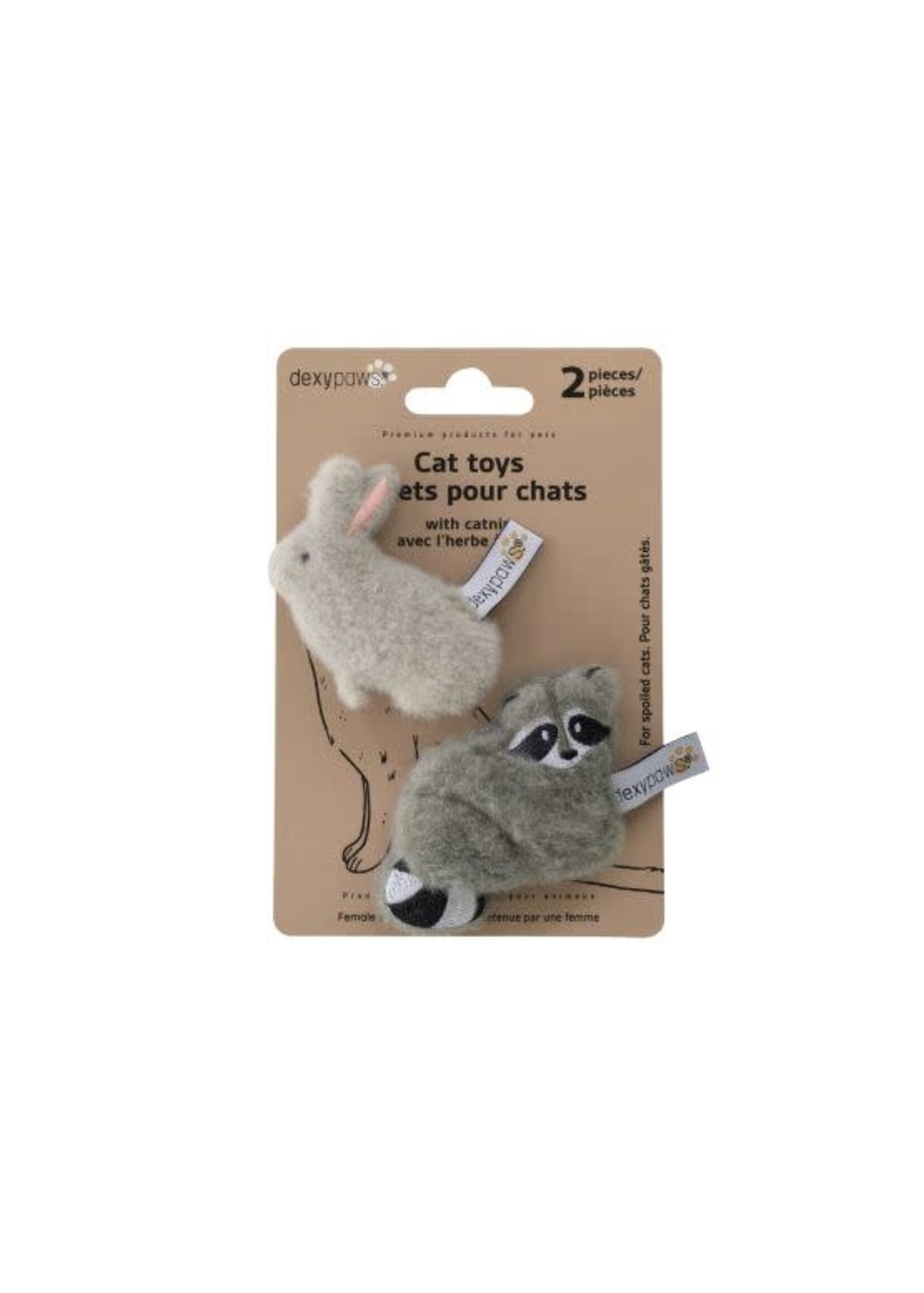 DEXYPAWS DUO JOUETS AVEC HERBE A CHAT