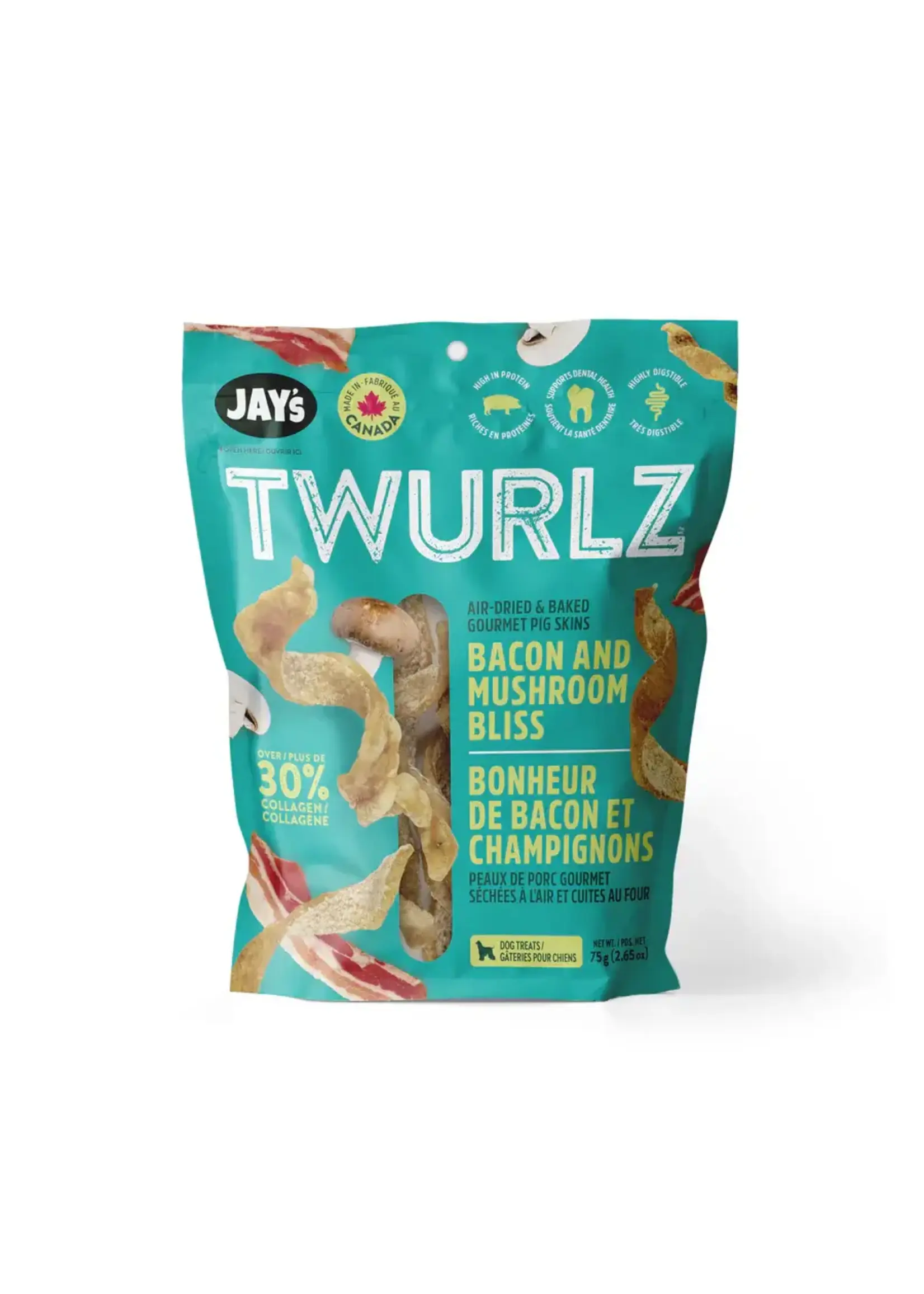 JAY'S JAY'S TWURLZ PEAUX DE PORC SÉCHÉES A L'AIR 75 G