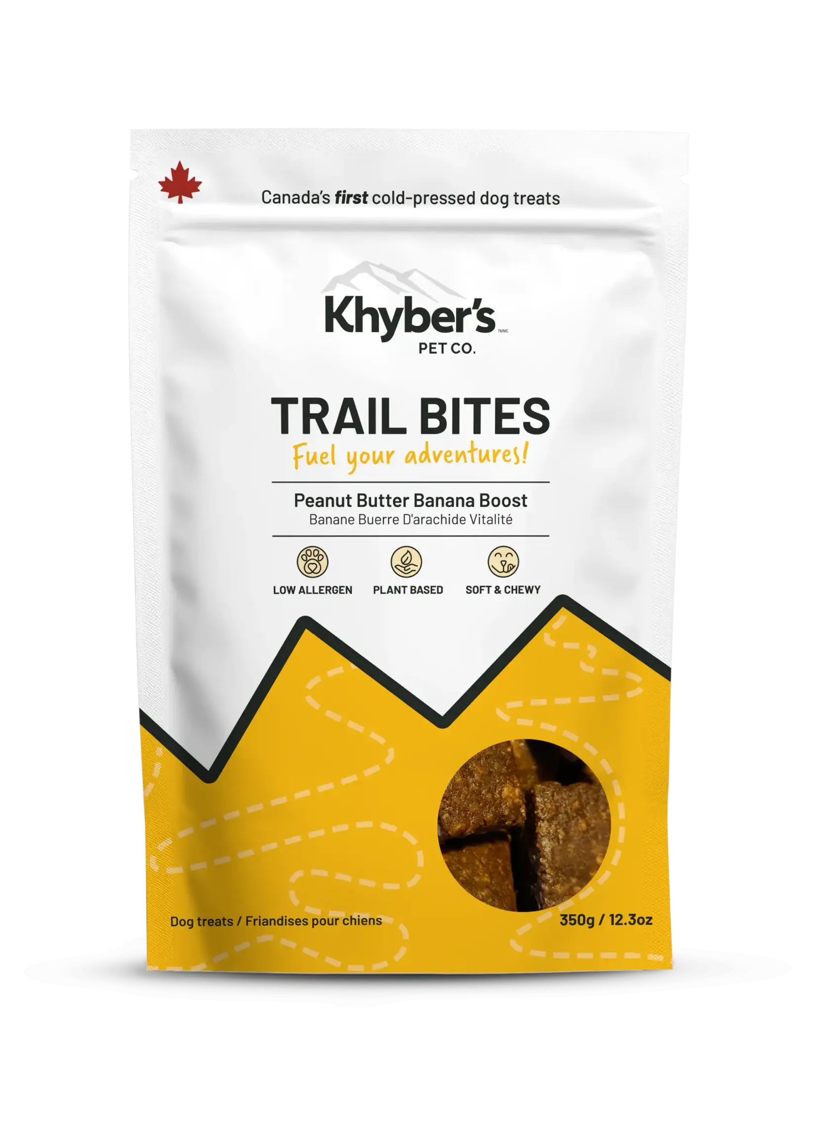 KHYBER'S KHYBER'S GÂTERIES POUR CHIEN BOUCHÉES RANDO VITALITÉ  BEURRE D'ARACHIDE ET BANANE 350 G