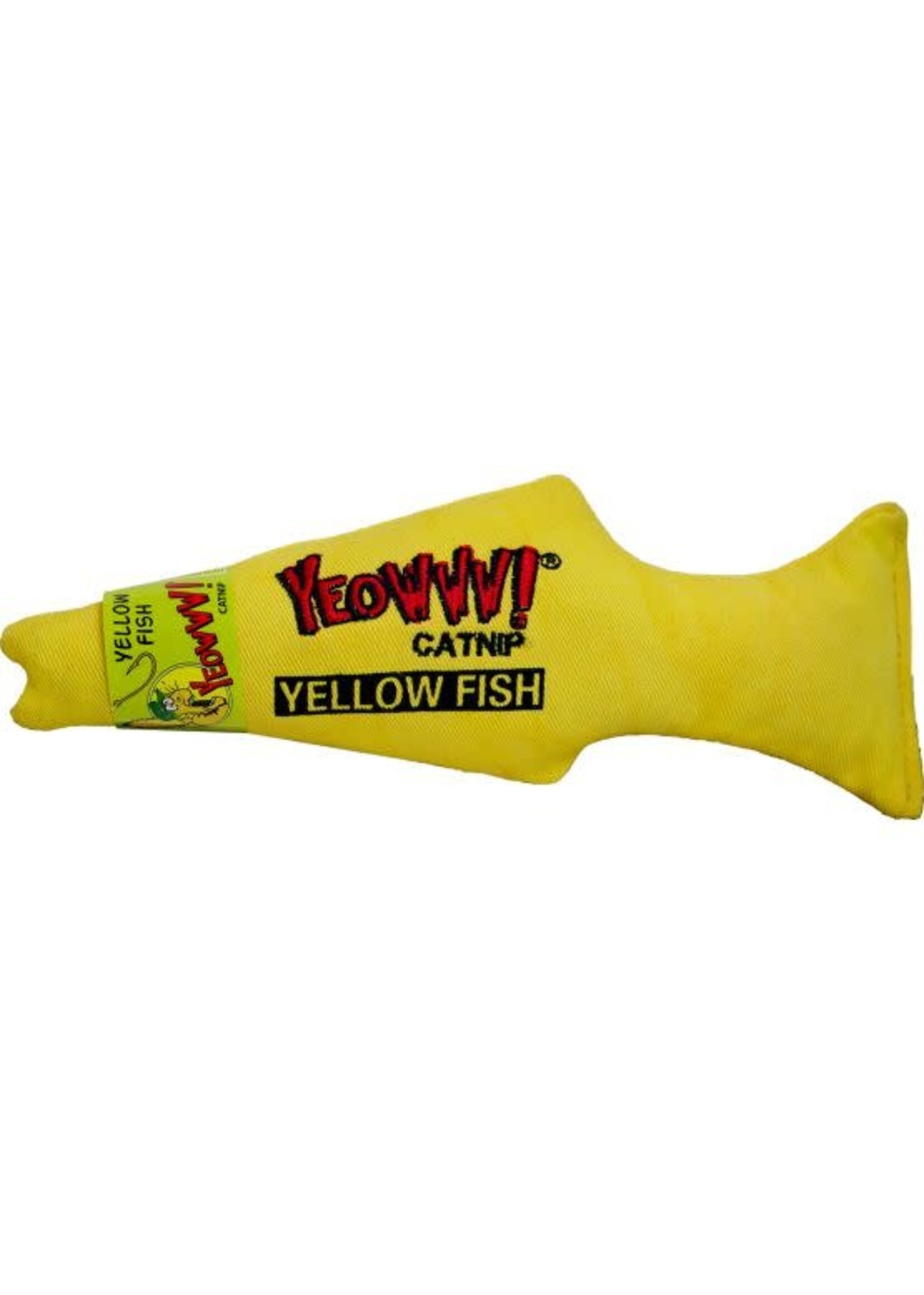 DUCKY WORLD JOUET D'HERBE A CHAT POISSON JAUNE 7''