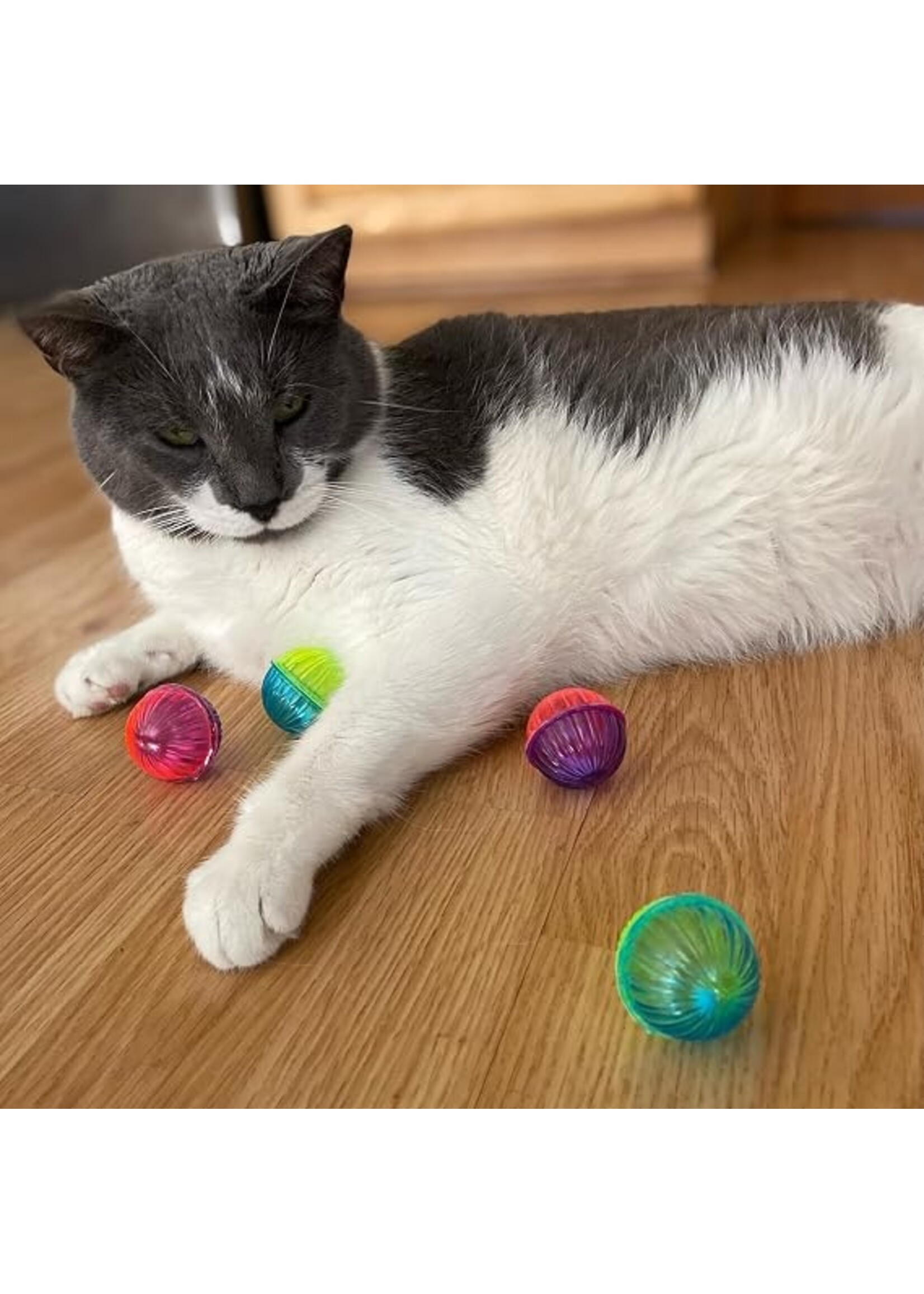 SPOT JOUET CHAT BOULE MULTICOLORE SCINTILLANTE