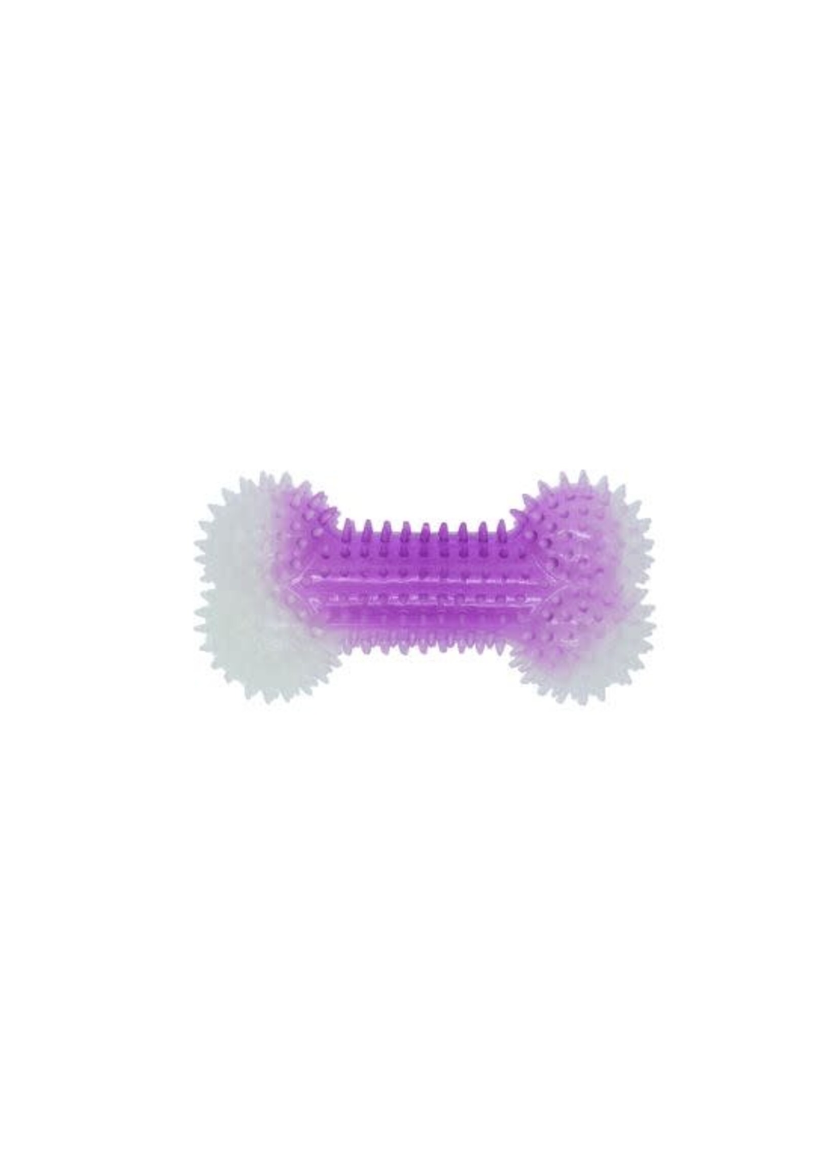 BUD'Z BUD'Z JOUET POUR CHIEN CAOUTCHOUC LUMINEUX OS À POINTES MAUVE 15.5 CM