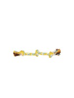 BUD'Z BUD'Z JOUET POUR CHIEN CORDE 3 NOEUDS BLEU CIEL ET JAUNE 31 CM