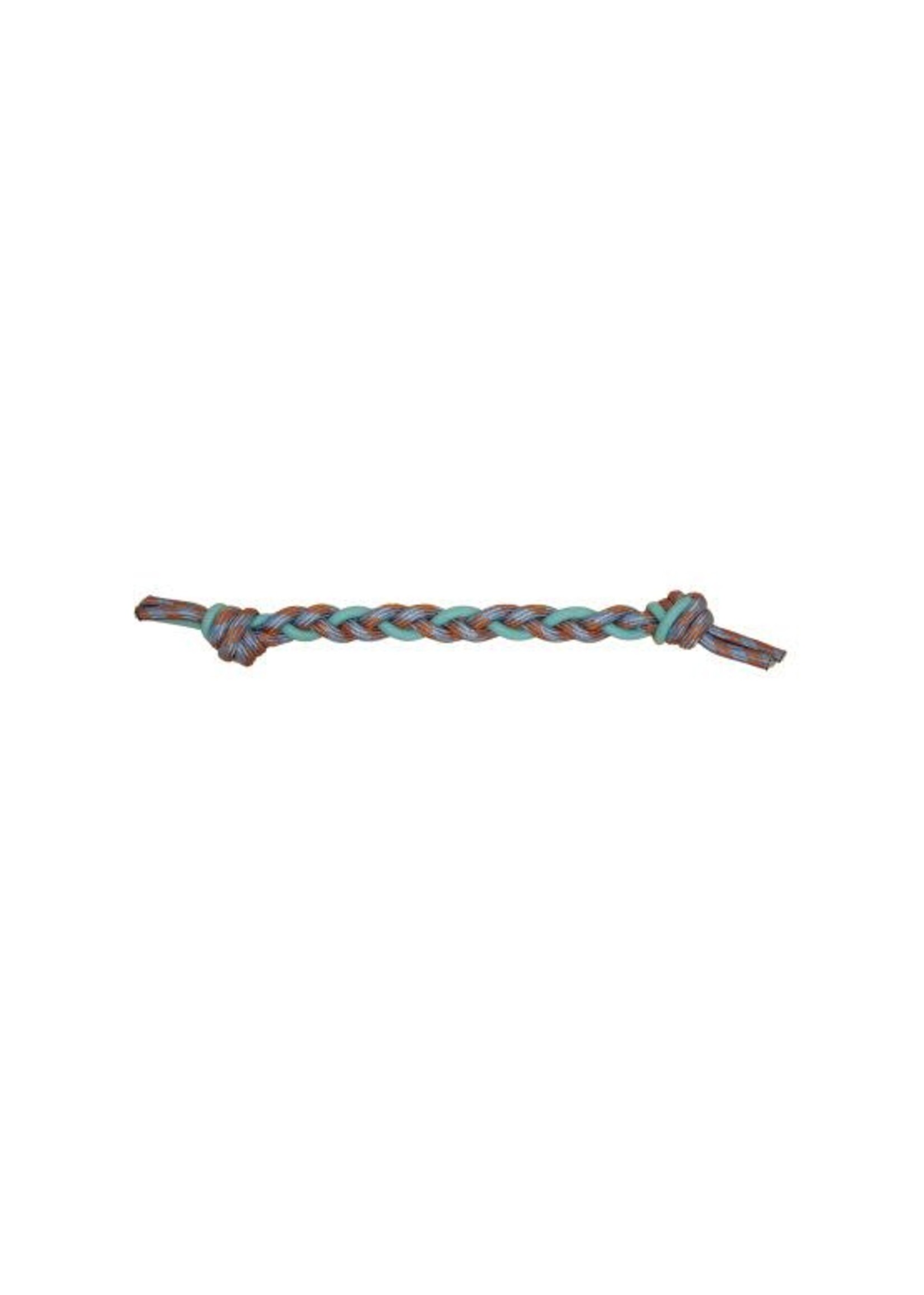 BUD'Z BUD'Z JOUET POUR CHIEN CORDE FLOTTANTE TRESSE AVEC NOEUDS ORANGE ET BLEU 48 CM
