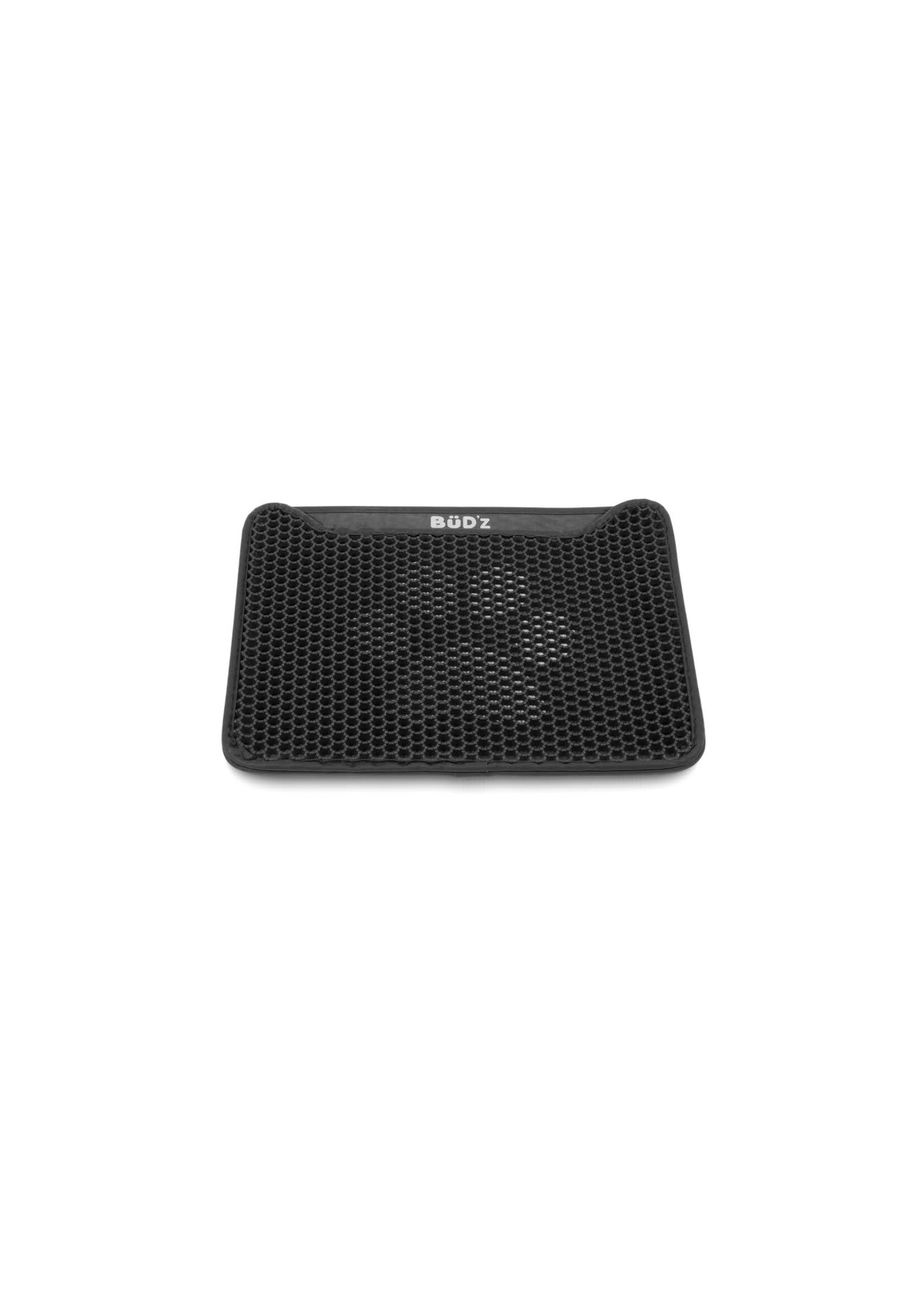 BUD'Z BUD'Z TAPIS LITIERE DOUBLE COUCHE MOTIF PATTES NOIR PETIT 35X45CM