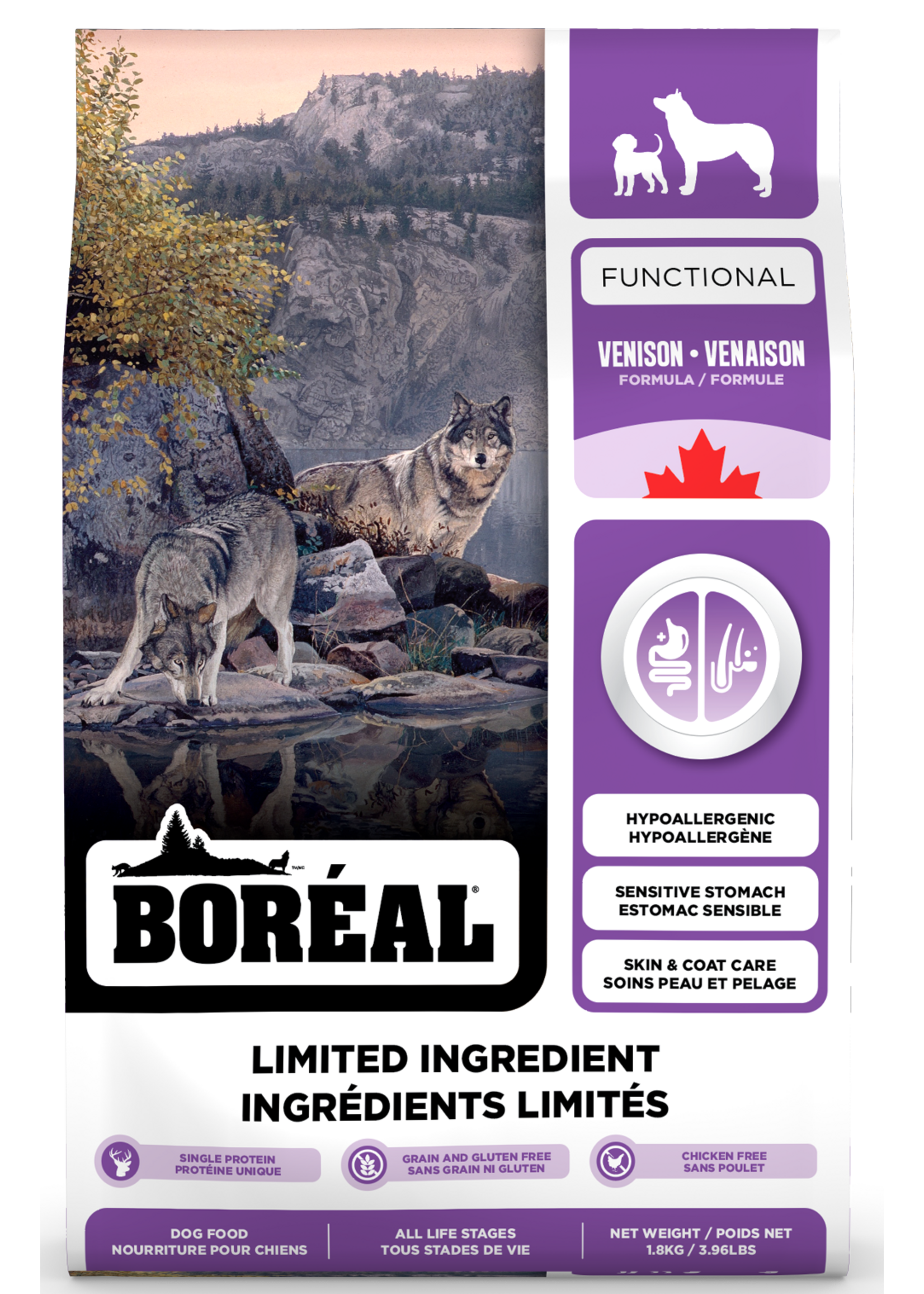 BOREAL BOREAL FUNCTIONNAL NOURRITURE POUR CHIEN INGREDIENTS LIMITÉS A LA VENAISON