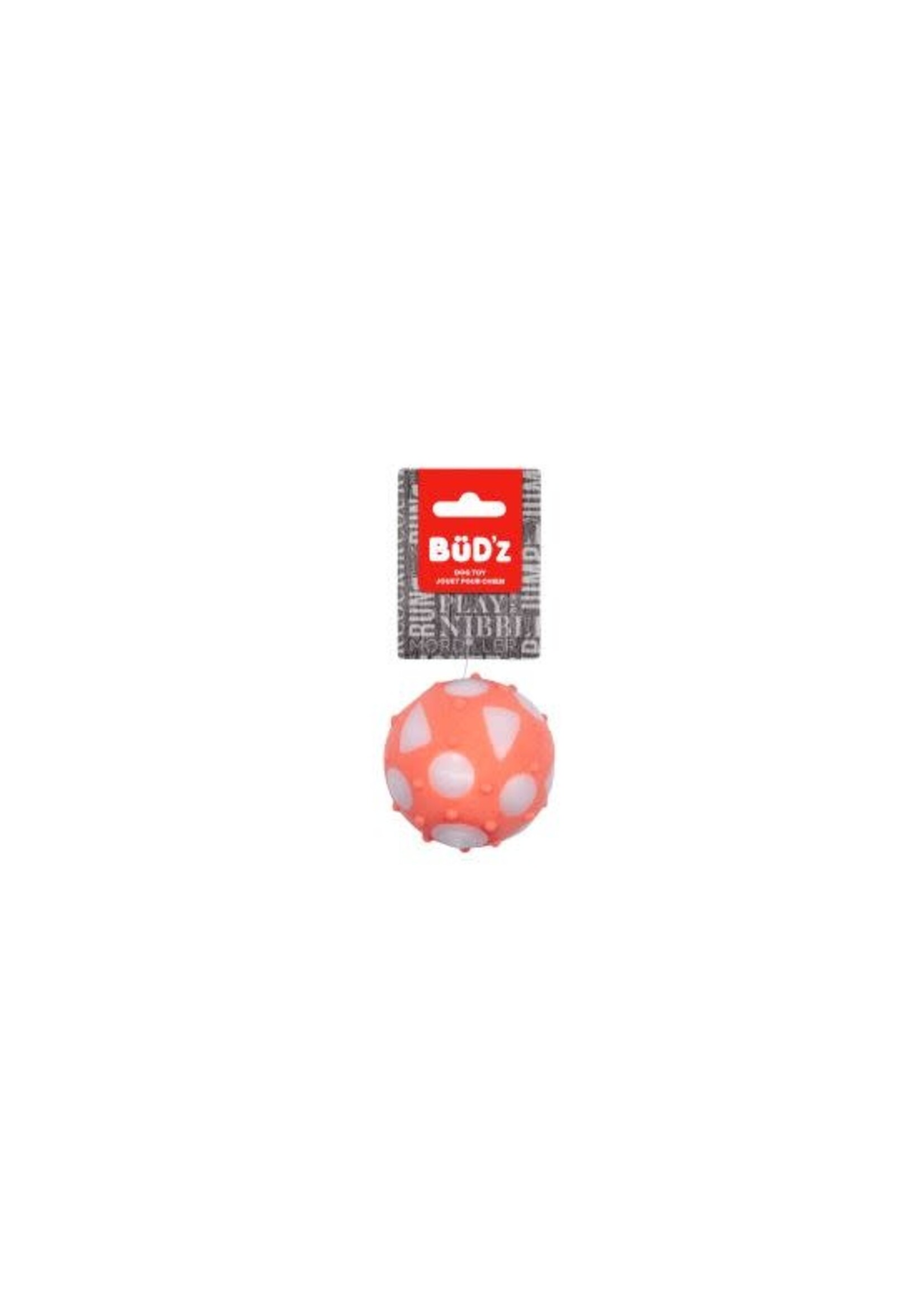 BUD'Z BUD'Z JOUET CHIEN CAOUTCHOUC BALLE PLEINE CORAIL 7.5CM