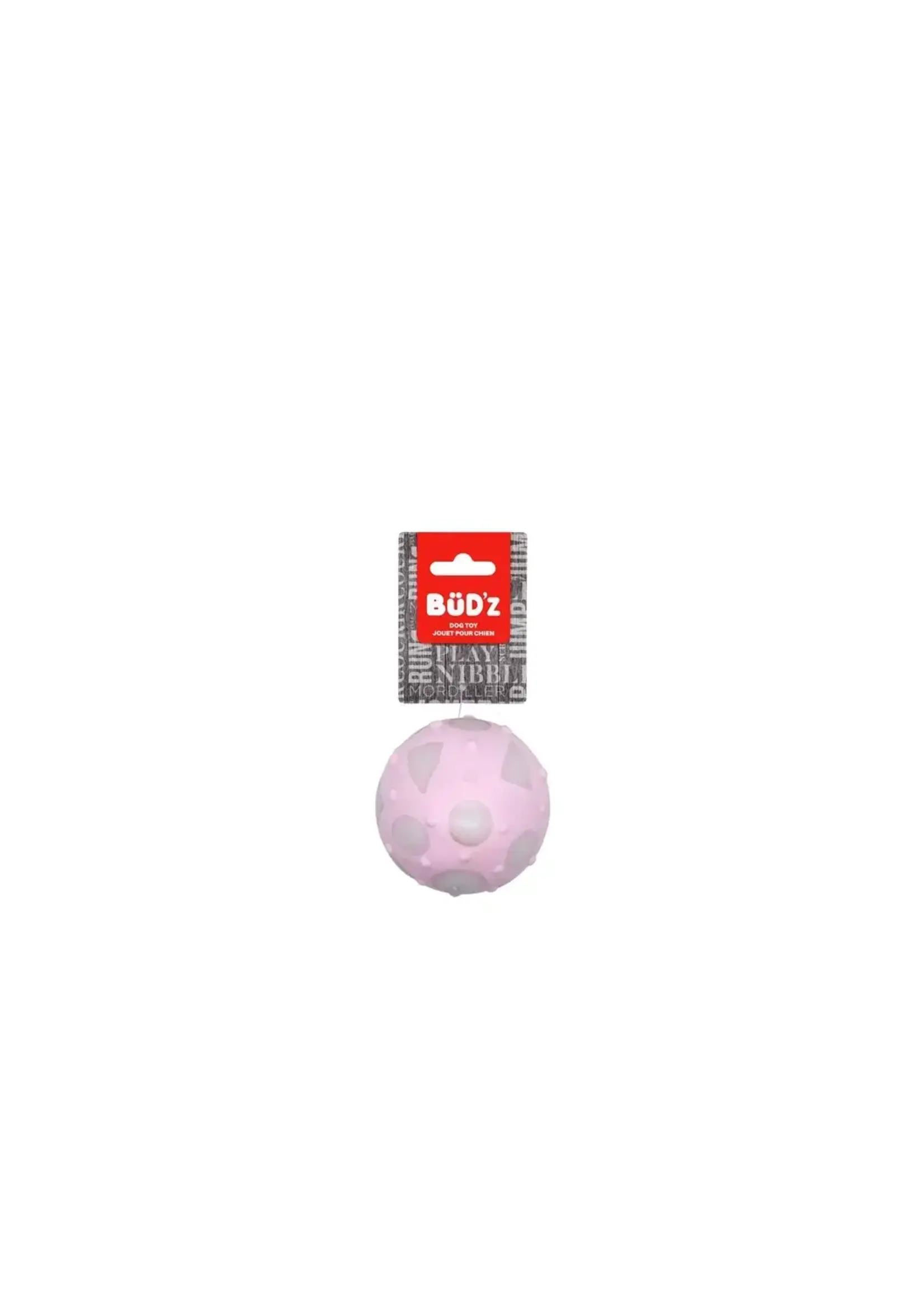BUD'Z BUD'Z JOUET CHIEN CAOUTCHOUC BALLE PLEINE ROSE GRANDE 7.5CM